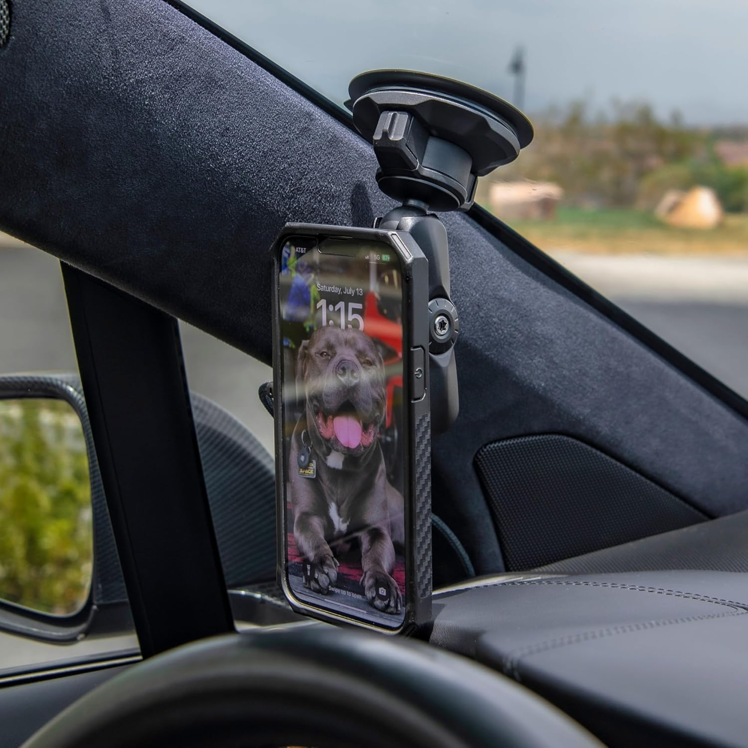 Rokform Wireless Car Charger, Magnetic Windshield Phone Mount, Twin Ball Adjustment 360&deg; Rotation, Compatible with Mag Safe Cases, Strong Suction Cup, USB-C to USB-C Cable Included (Black) image number 4