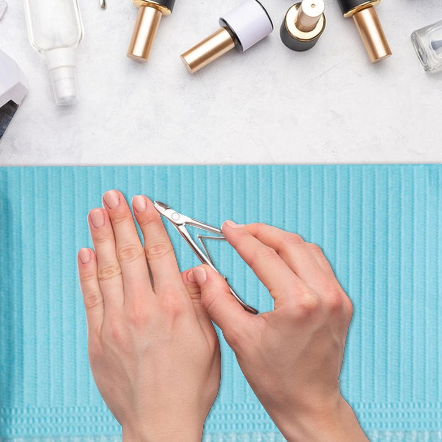 Table Mats - 50Pcs Manicure Table Mat Nail Tech Sheets, Paper Towels for Nail Techs, Waterproof Nail Mats,Water Absorbing, 3-Layer Design, Clean Pads for Manicure Professionals Beginners - Purple image number 3