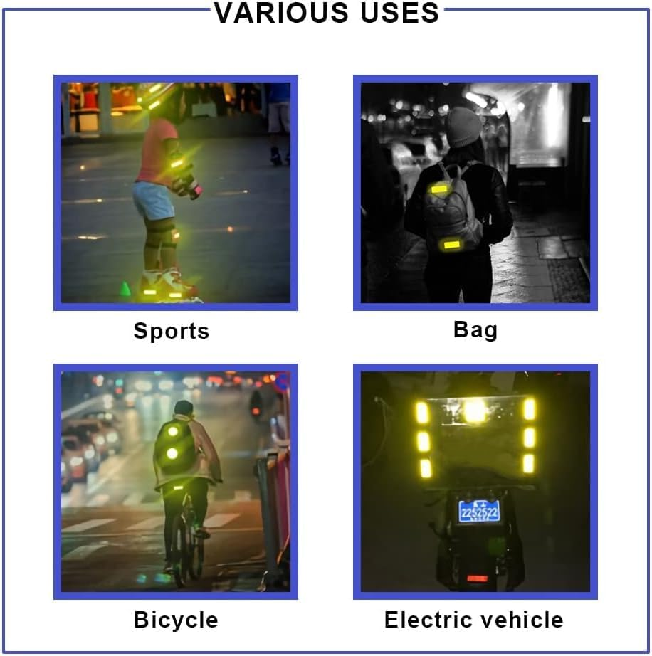 DACUAN Reflective Stickers, 3 Rolls Warning Car Safety Reflective Stickers Waterproof, Night Safety Stickers, Reflective Tape for Trailer Bicycles Clothing Silver, Red, Yellow