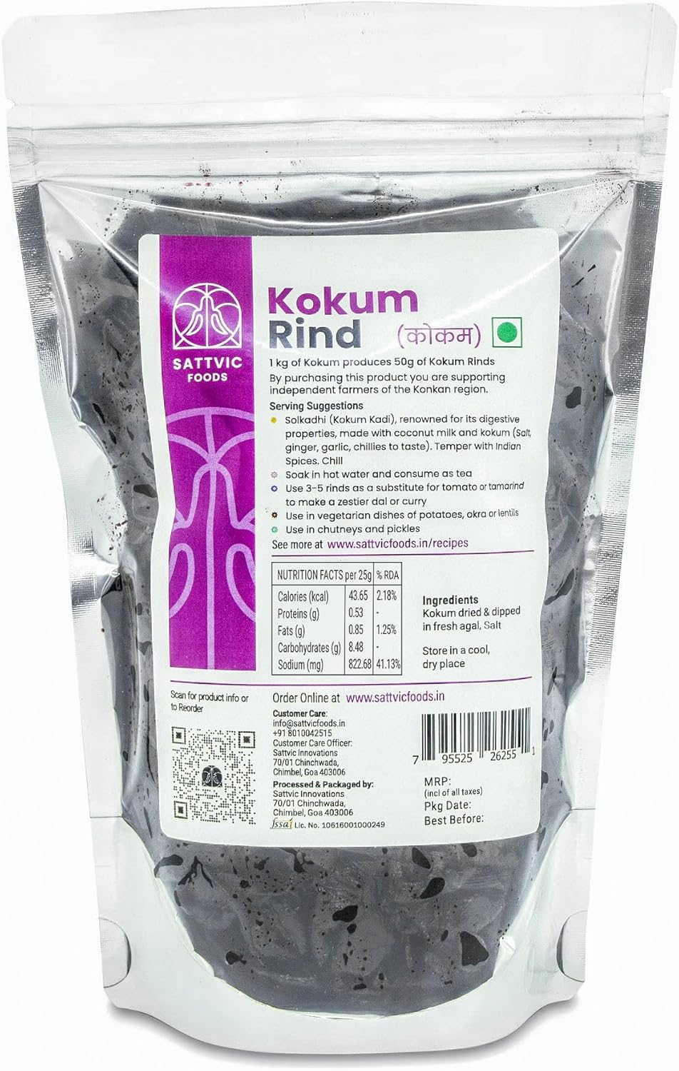 Sattvic Foods Kokum Rinds, 250G