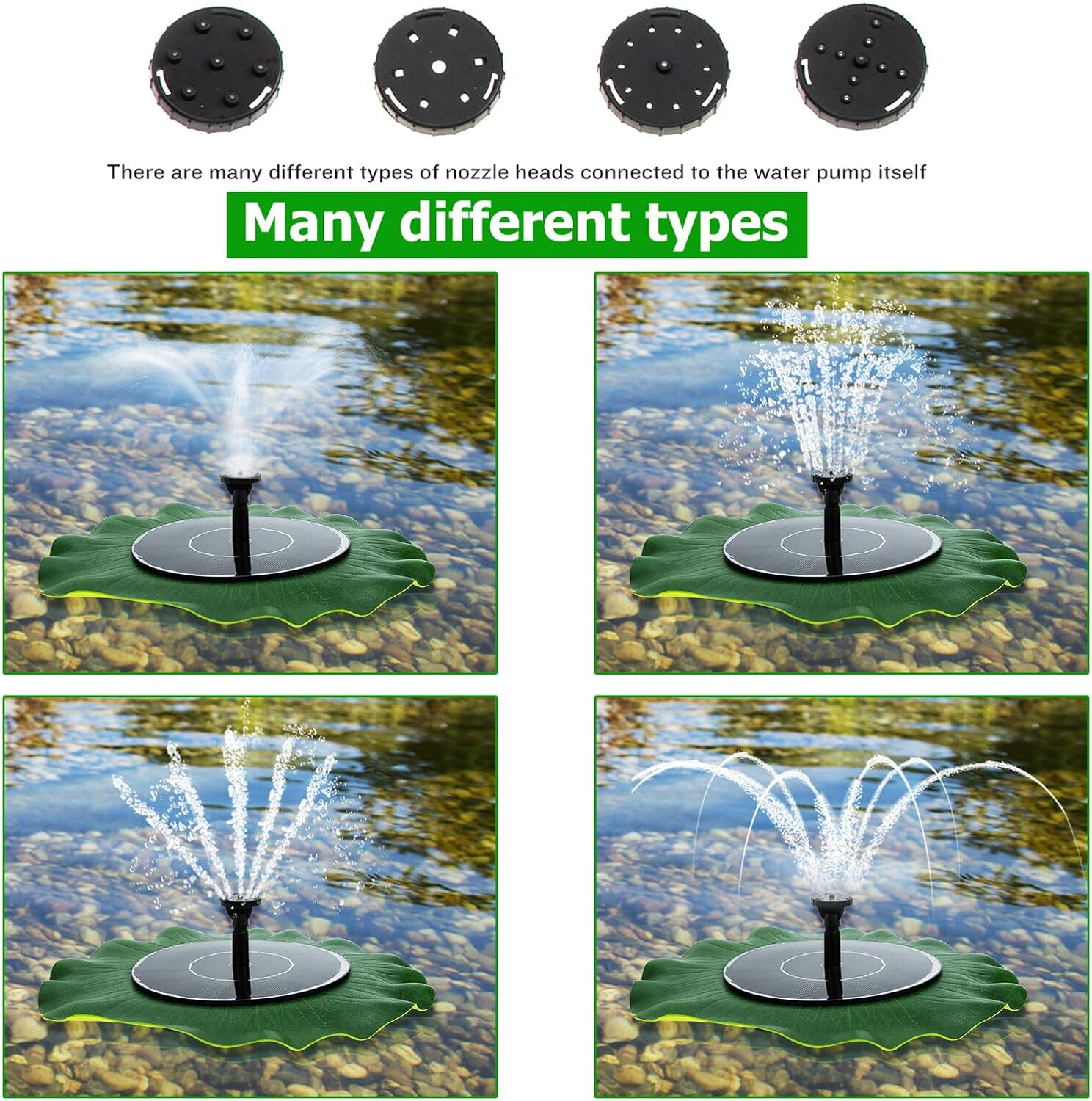 Solar Water Fountain Kit Solar-Powered Pump Outdoor Garden Decoration Energy-Saving Floating Micro Fountain for Water Features image number 4