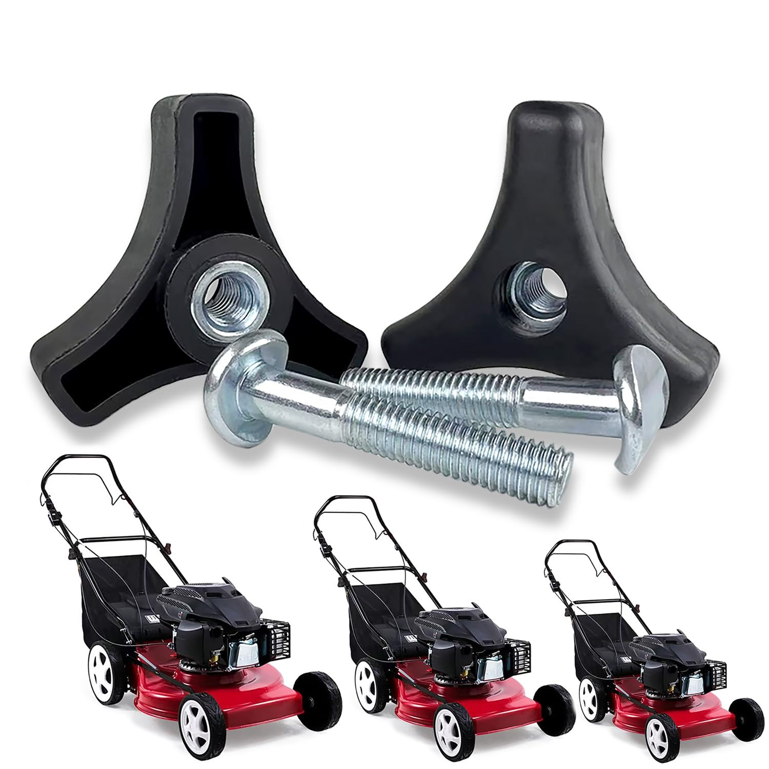 2 Sets Lawn Mower Handle Bolts, Triangle Handle Screw Replacement for Honda, Craftsman, Murray & Most Mowers, Universal Lawn Mower Parts & Accessories Kit image number 3