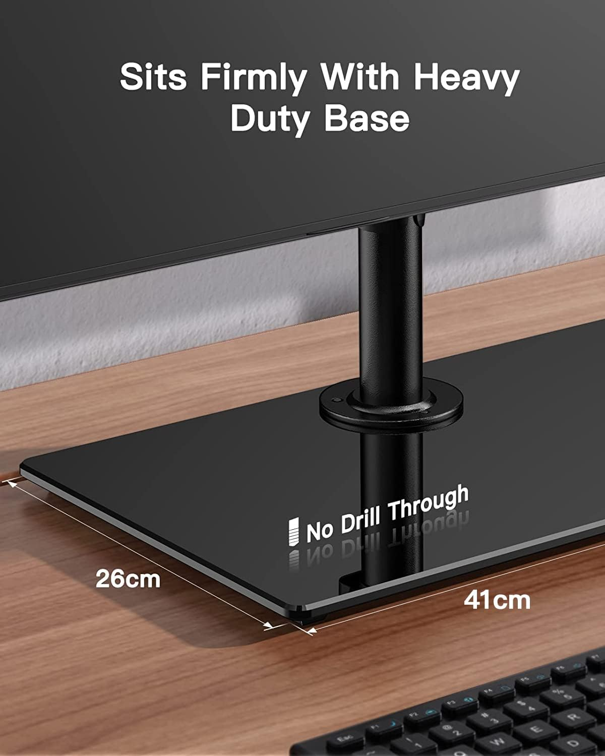Ergear Dual Monitor Stand for 13&rdquo;- 32&rdquo; Screen, Freestanding Dual Arm Desk Mount with Sturdy Base, Double Monitor Arm Hold 8Kg/Armwith Height Adjustable, Swivel, Tilt, Rotation, EGCM3