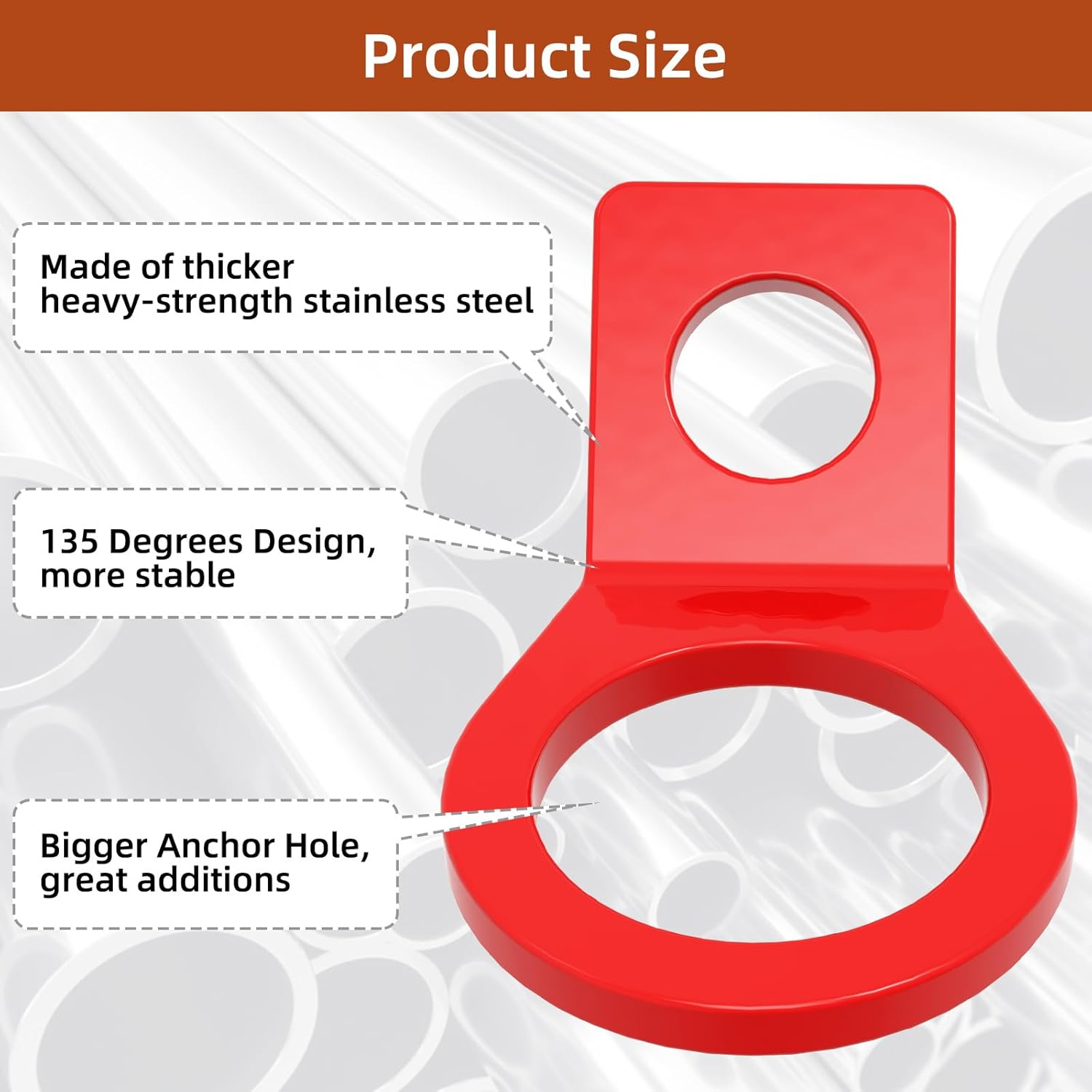 12 Pack Tie down Strap Rings Tie-Down Anchors Hooks for Mounting in the Garage,Metal Tie down Anchors Rings for Tiedown Attachment Points for Truck,Trailer,Camper (Red)