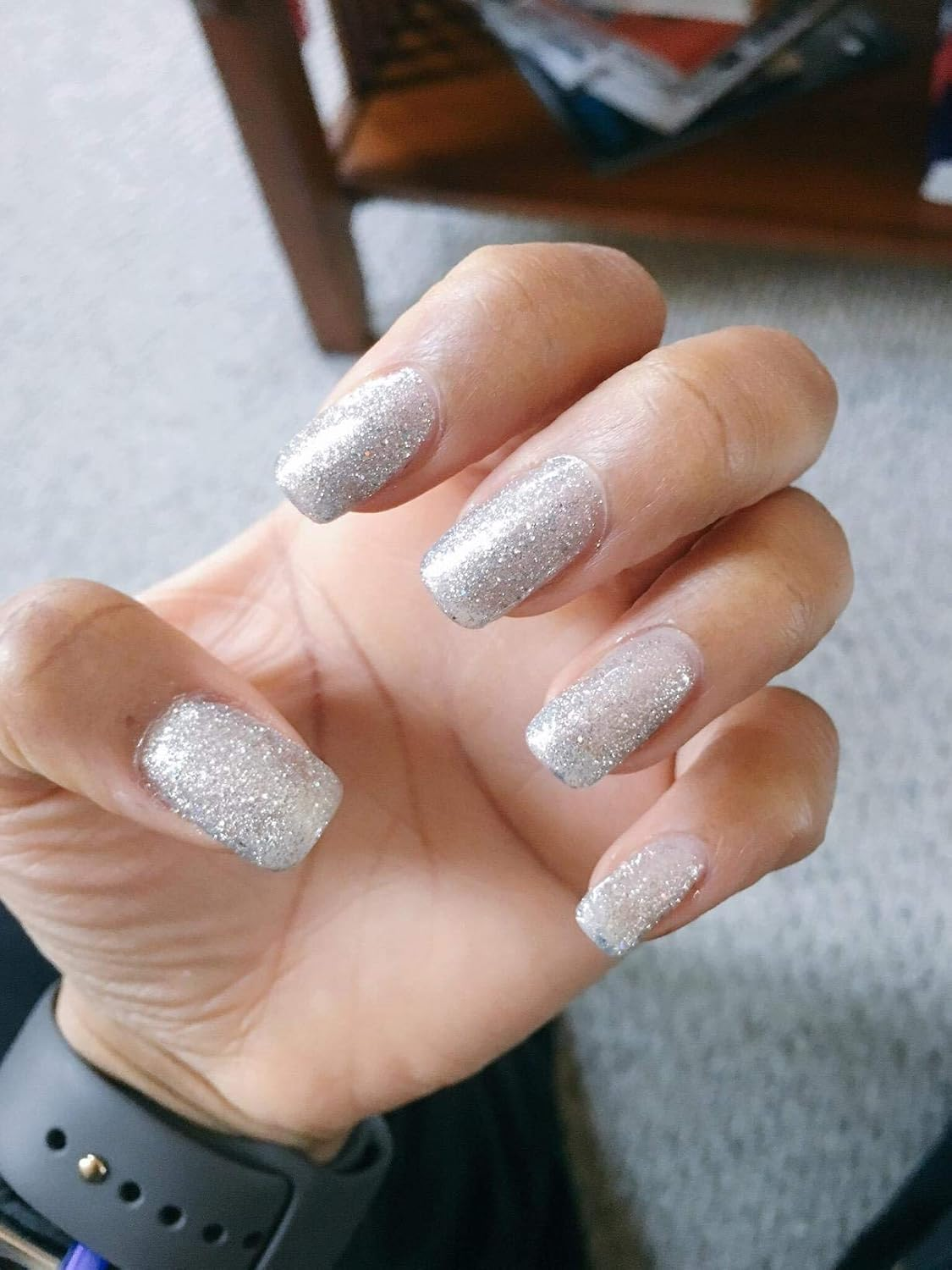 AIMEILI Soak off UV LED Gel Nail Polish - Silver Glitter Explosion (023) 10Ml image number 2