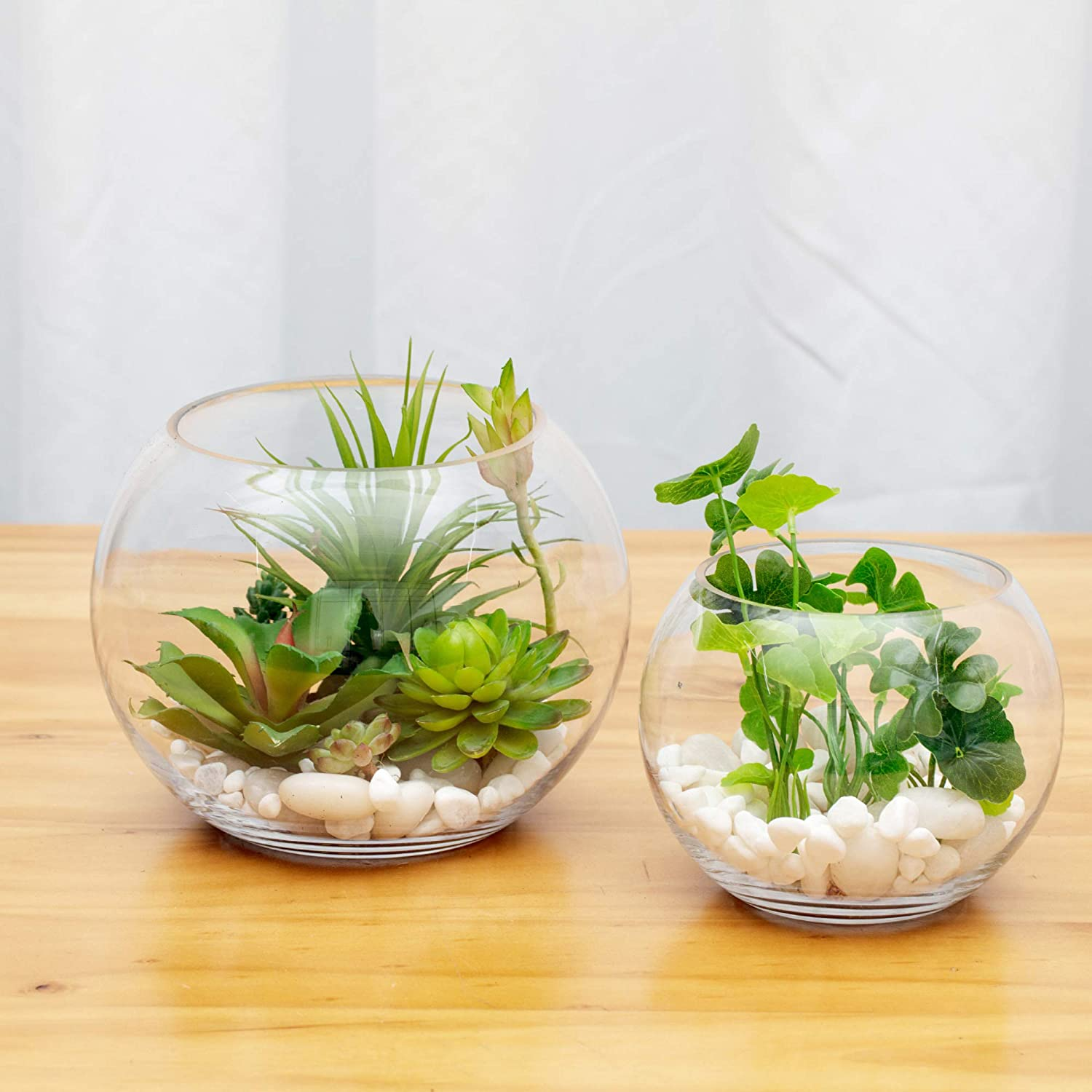 WGV Bowl Glass Vase, Diameter 8", Height 6", Open Width 5", (Multiple Sizes Choices) Clear Bubble Planter Terrarium Fish Bowl for Wedding Event Home Decor, 1 Piece (VBW0008A) - 6"D 1 Piece image number 2