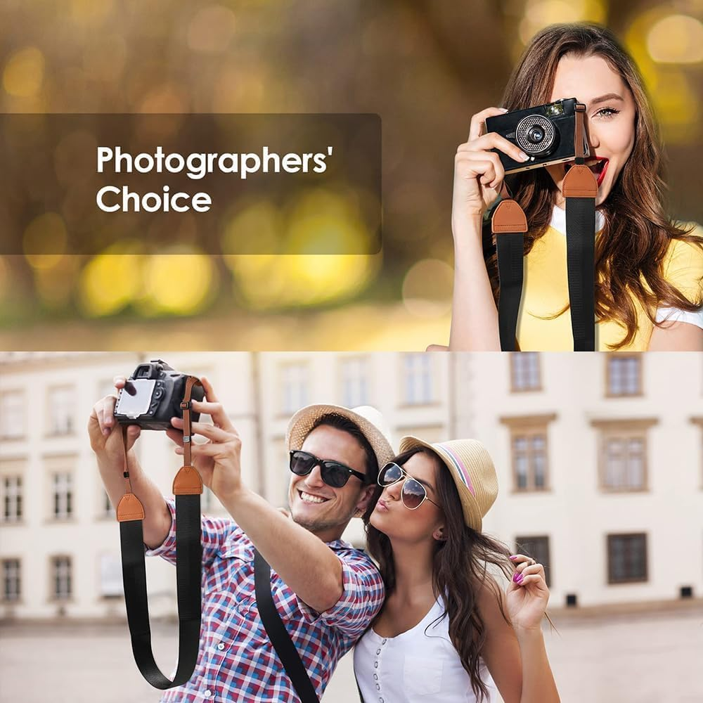 XFSRG Adjustable Camera Shoulder Strap Nylon Carry Strap Leather Ends Collar Neck Strap Camera Accessories Dslr SLR Carry Strap image number 1