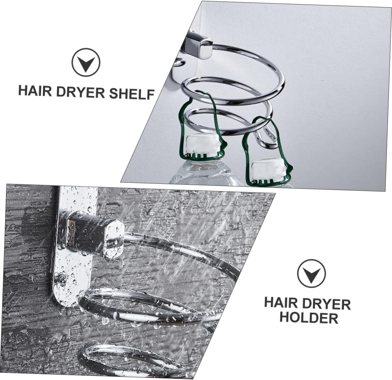 WEKADRIN 1Pc Punch Hair Dryer Rack Multi Functional Bathroom Wall Mount Organizer for Safe Storage and Tidy Space Durable and Design image number 6