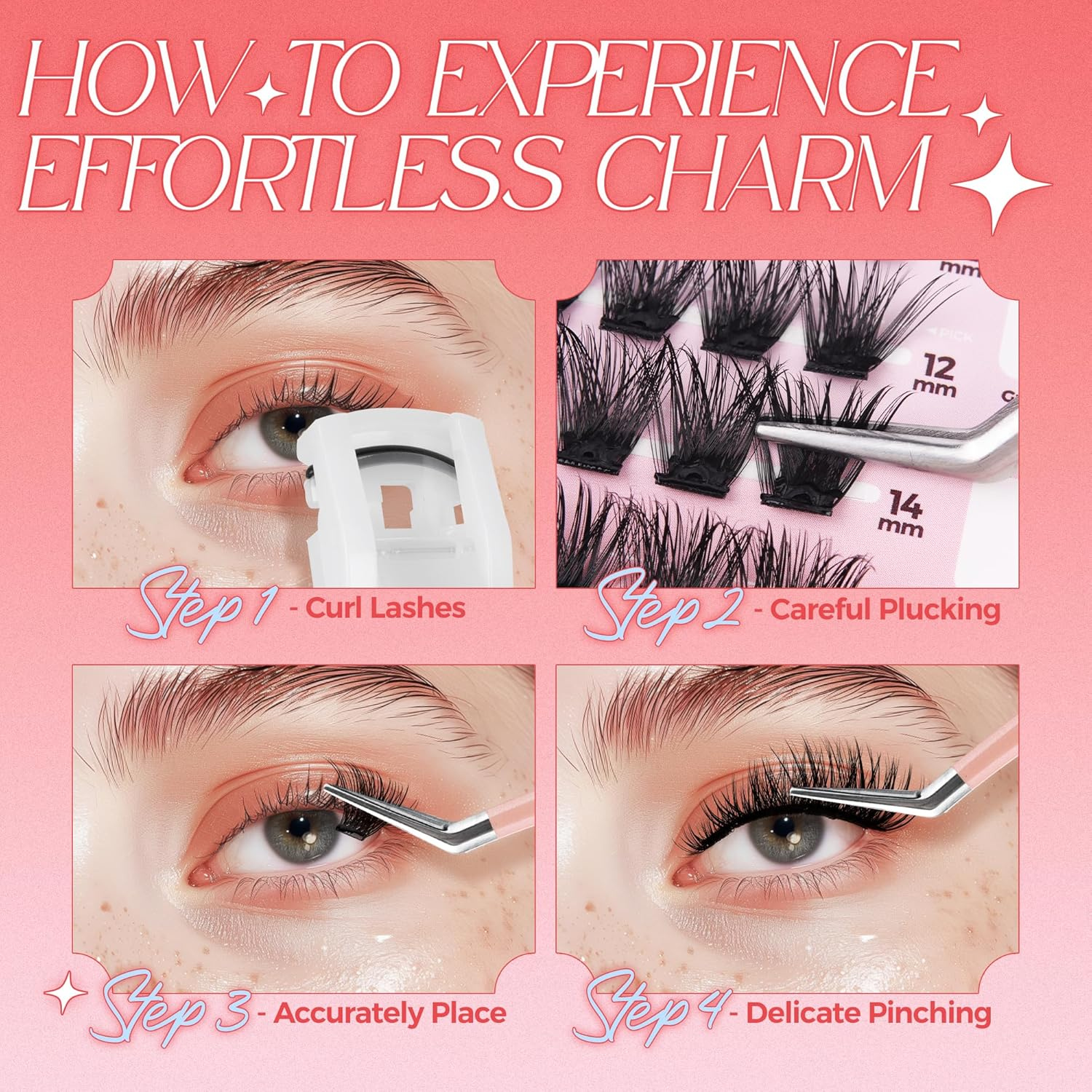 LASHVIEW Self Adhesive Eyelashes, 3 Seconds to Apply, Super Portability, Easy for Beginners, 24 Hour Hold, Ideal for Any Occasion, 72 Pieces 10-16 Mm (Z02) image number 4