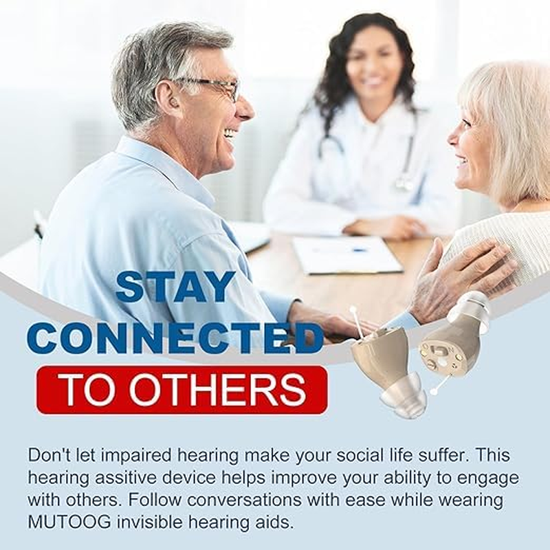 Hearing Aids, Rechargeable Heaing Aids for Seniors with Noise Cancelling, Digital Hearing Aids in the Ear Hearing for Hearing Loss (White) image number 5