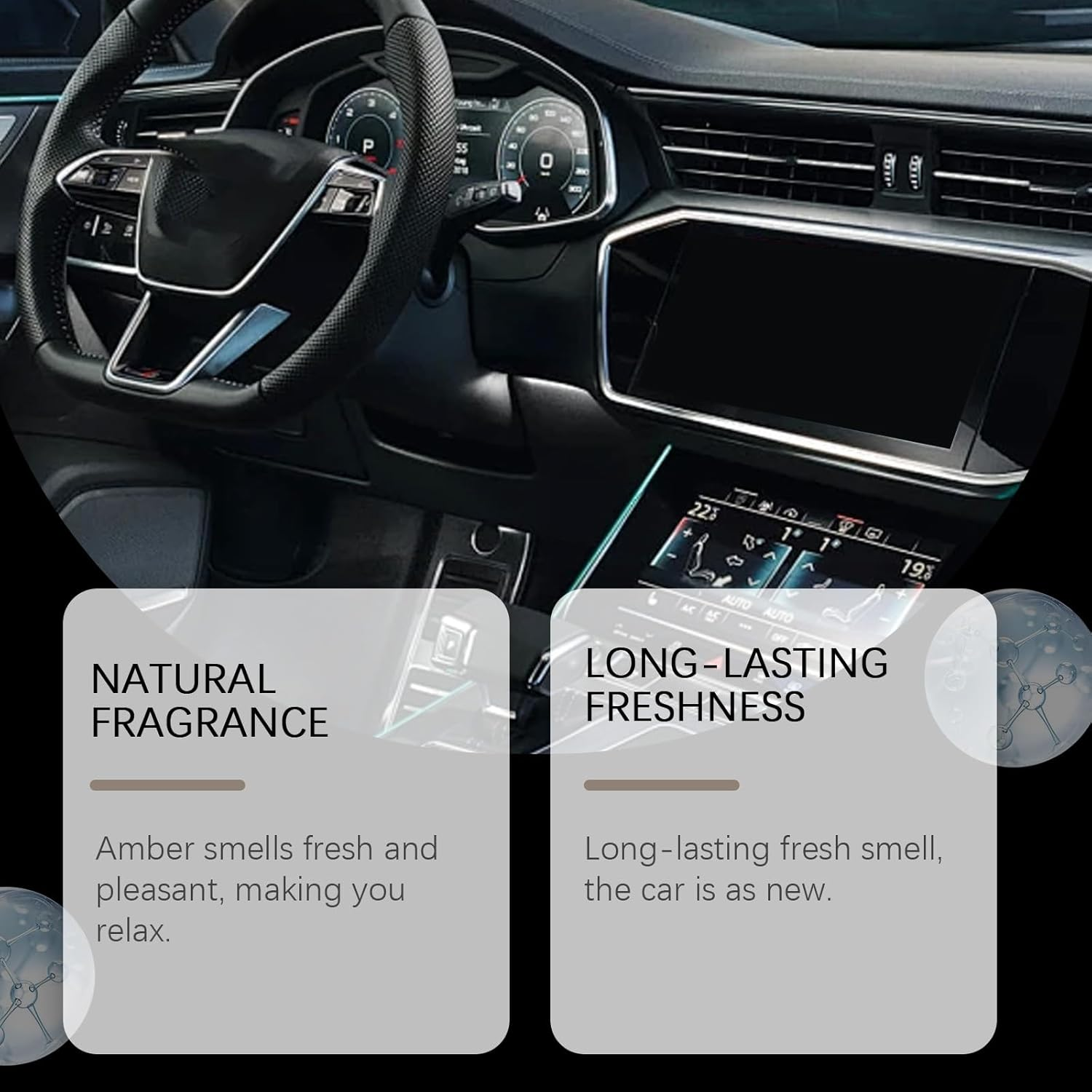 Car Deodorizer, Natural Amber Fragrance, Long-Lasting Fresh Scent, 100Ml image number 2