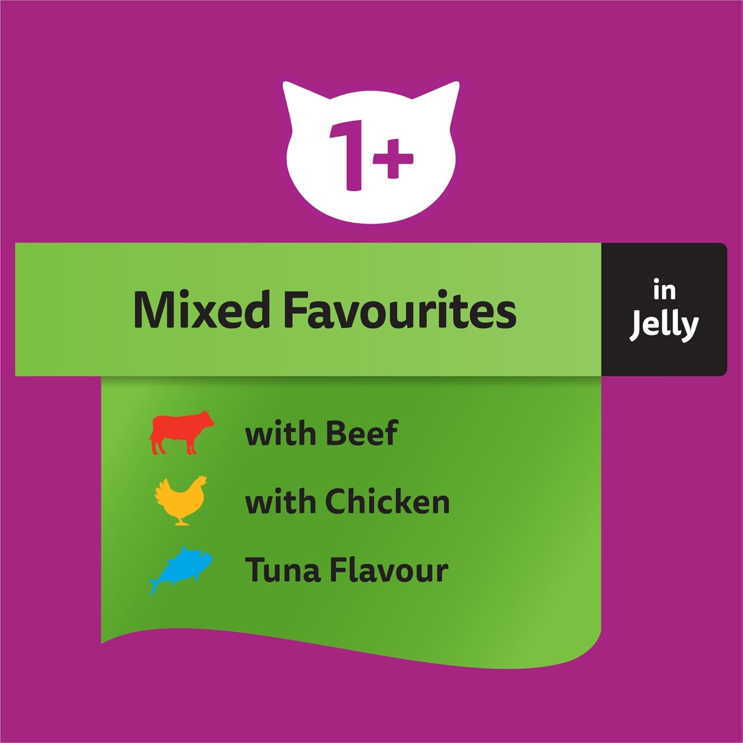 Whiskas Adult Wet Cat Food Mixed Favourites in Jelly Pouch 85G, 24 Pack image number 3