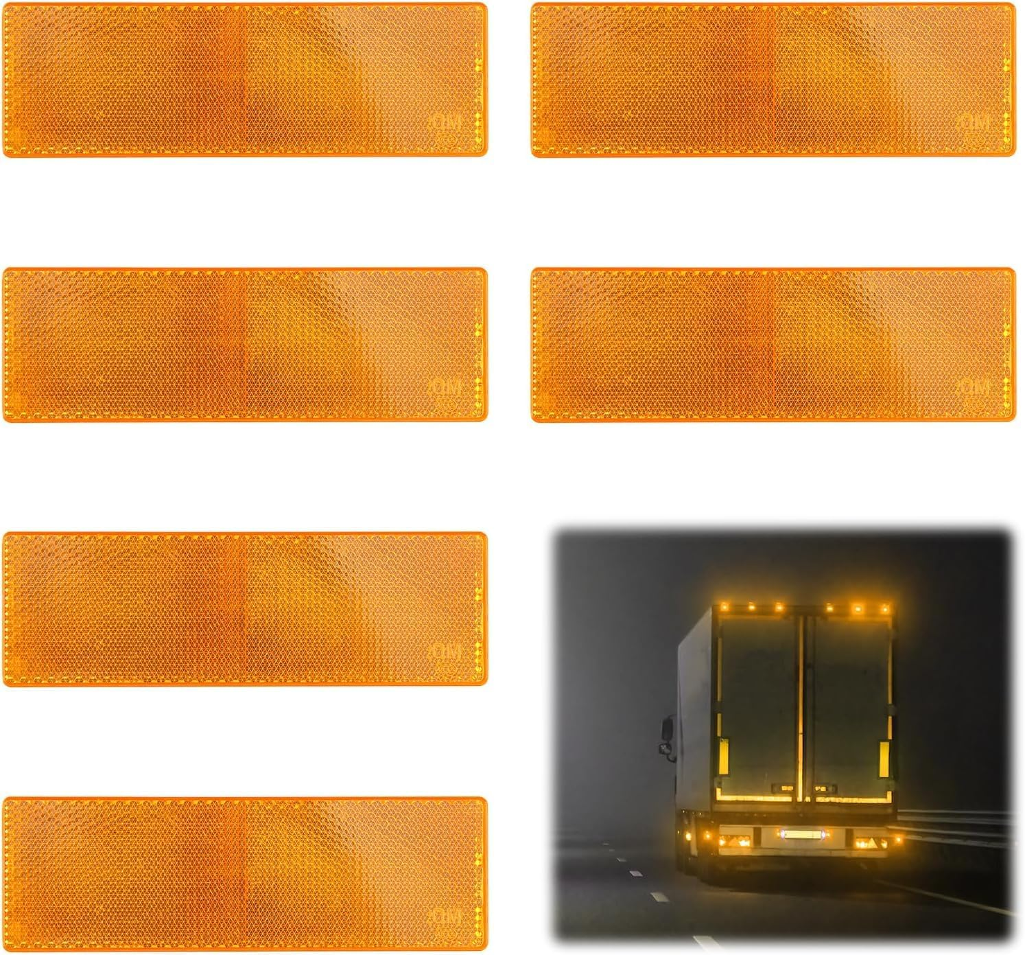 Driveway Reflector and Car Reflector Self Adhesive Rectangular Reflective Stickers, Waterproof High Visibility Safety Markers, Compatible with Cars, Bikes, Trailers, and Caravans 6 Pack - Haheihei image number 4