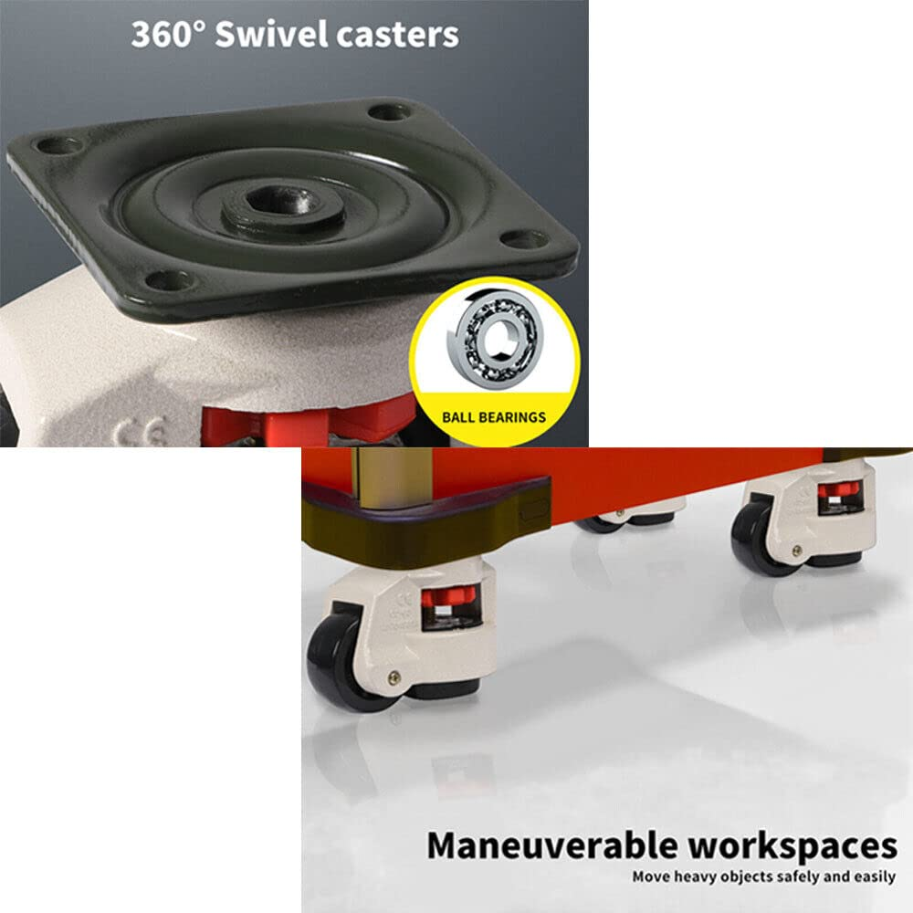 4 Pieces/Set GD-80F Leveling Casters Swivel Workbench Adjustable & Retractable Wheels for Home Furniture Cart