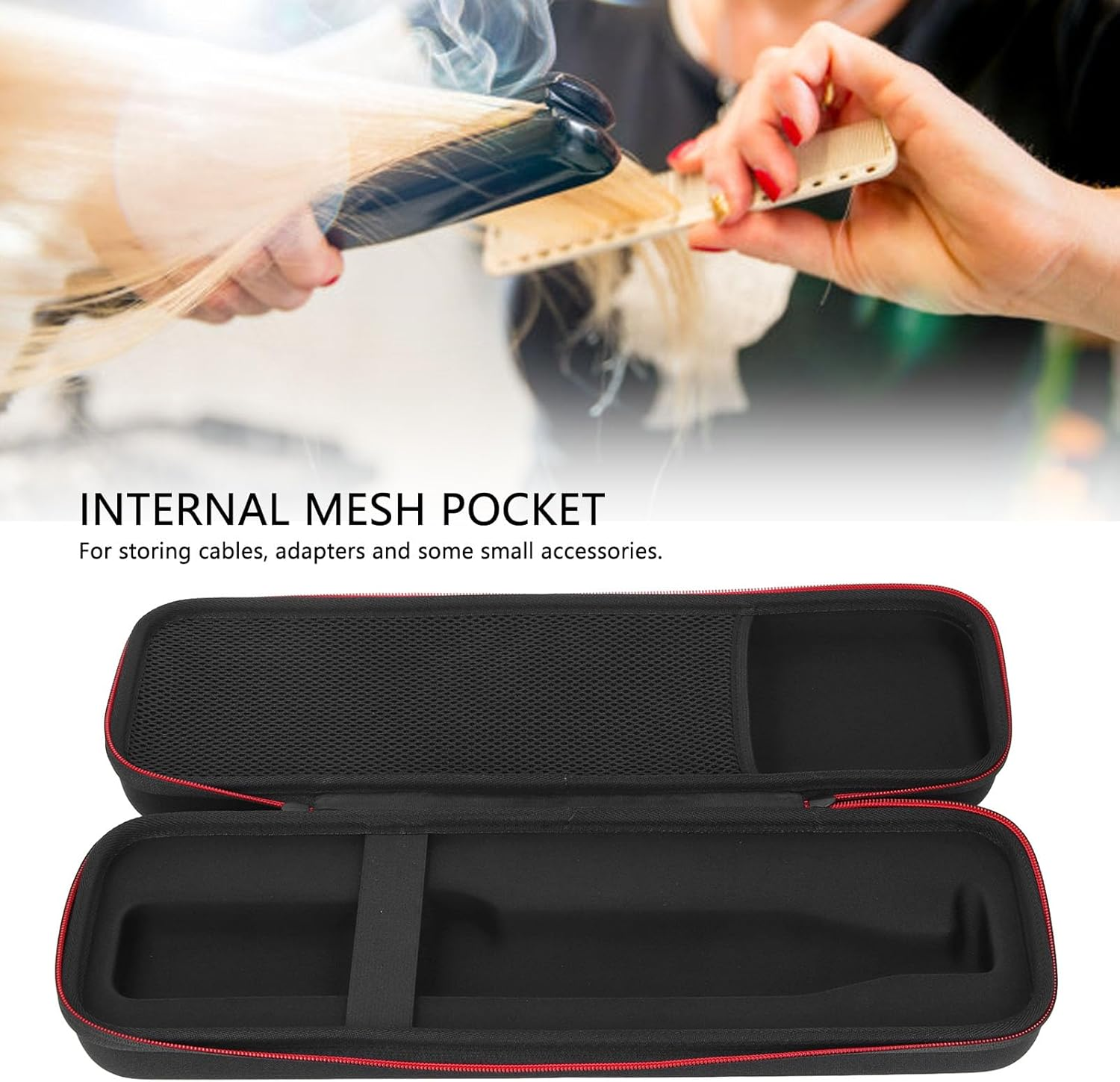 Hair Straightener EVA Case, Travel Organizer Bag, Water Resistant Storage Case for Airstrait Straightener, Corrale Hair Straightener Hair Dryer Tool Bag image number 5