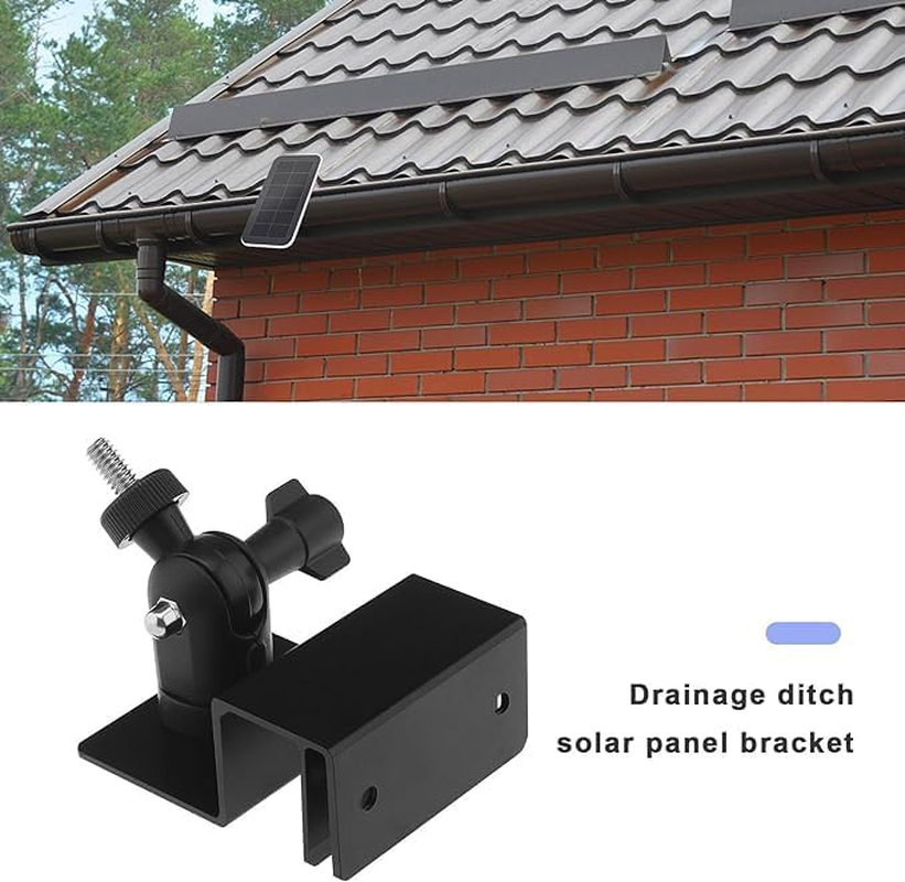 Gutter Mount for Camera/Solar Panel, Rustless Gutter Brackets Aluminum Alloy ABS Weatherproof Power Supply Mount Solar Panel Versions Compatible with Arlo Hd/Light/Utra/Pro 2/ Pro (Black)