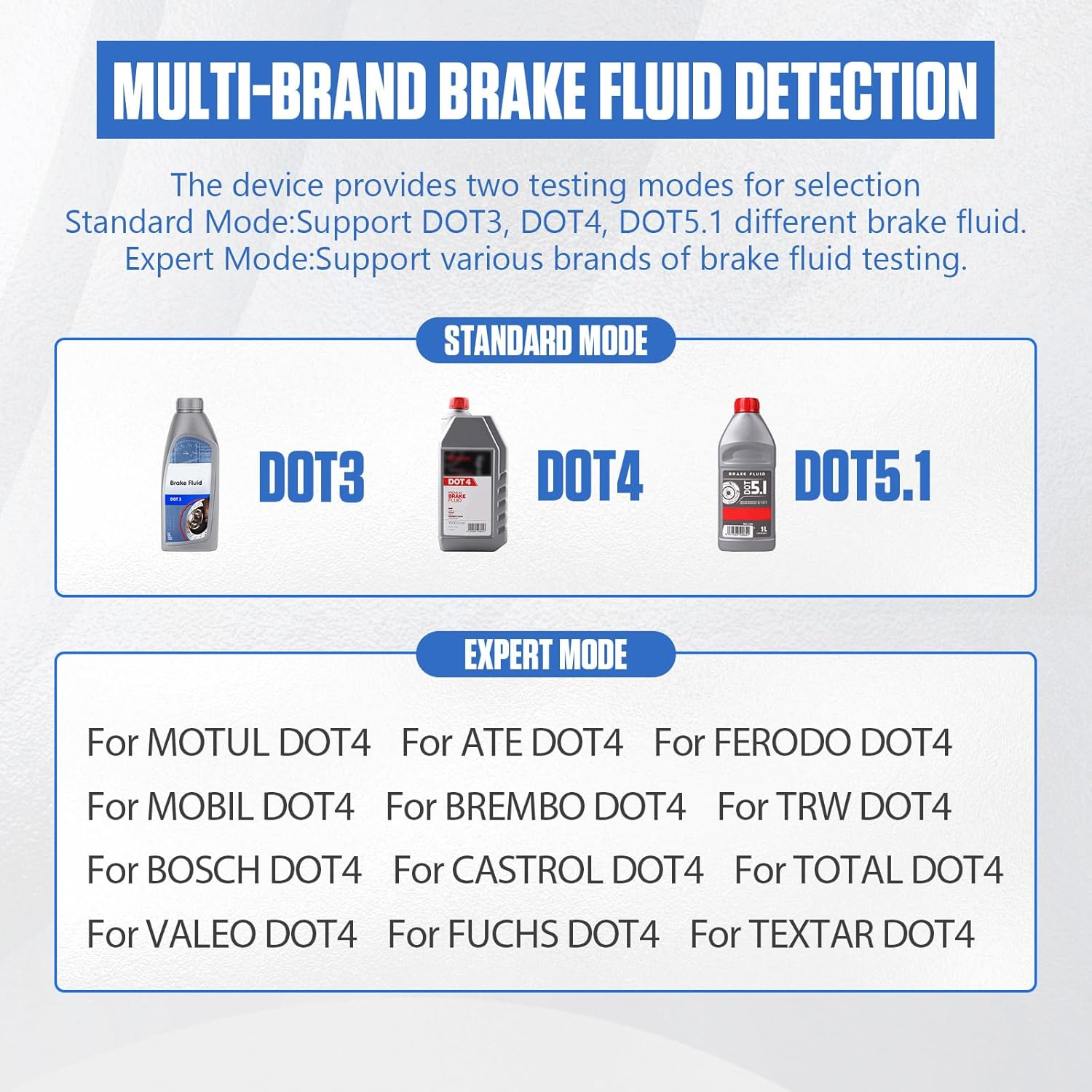 Car Brake Fluid Tester for DOT3 DOT4 DOT5.1 Brake Fluid Tester Boiling Point 2.2 Inch Ecran Backlight Tester Brake Fluid with High Sensitivity Test Probe 710 Mm image number 1