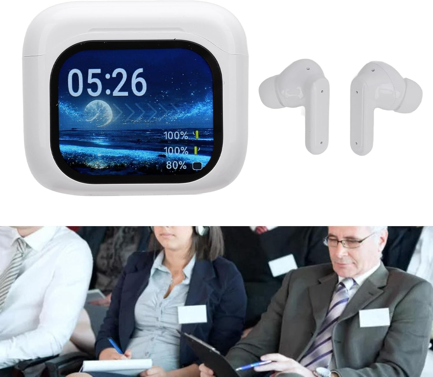 Diyeeni Translation Earbuds, Real Time Language Translator Earbuds with Touch Screen, 137 Languages & Accents, Translation Headphones Cordless, ANC Noise Reduction, IPX5 image number 5