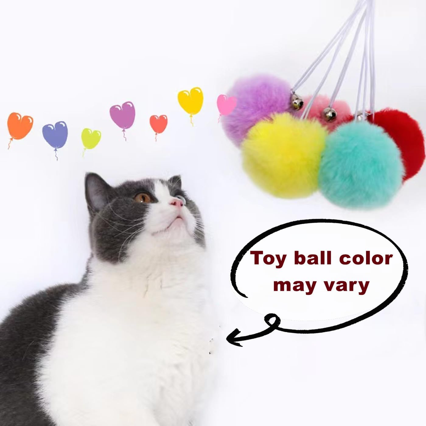 Shengocase 2-Pack 13.2'' Large Grey Cat Tree Tower Replacement Basket Lounger Hammock Bed, 5Pcs Hanging Pom-Pom Toys with Elastic Strings, Cat Tree Accessories Hammock Attachment image number 6