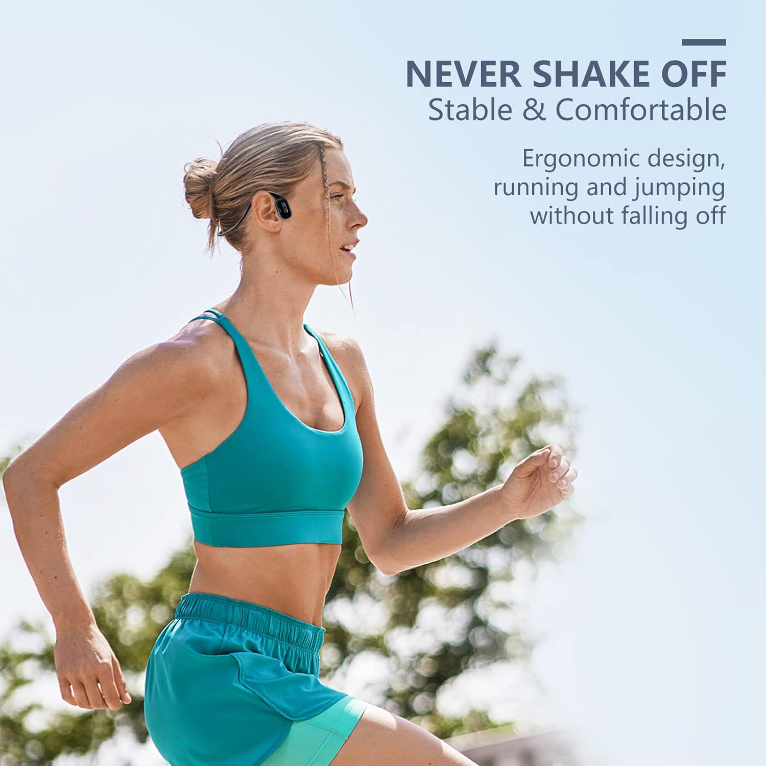 Bone Sound Headphones, Open Ear Bluetooth 5.2 Wireless Headphones, IP67 Waterproof Sports Headphones, Open Ear Headphones with Microphone, Bone Sound Headphones for Running, Cycling, Hiking image number 5