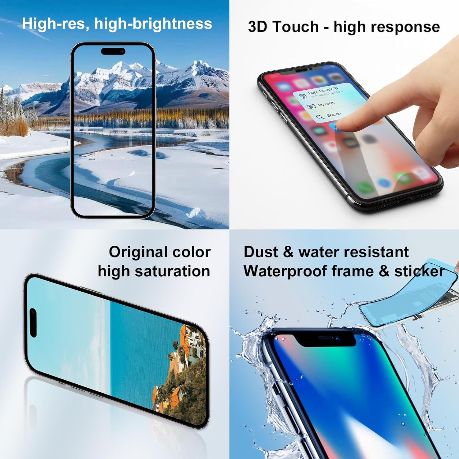 For Iphone 15 Pro Max Screen Replacement ，Wholesale Full HD LCD Display 3D Touch Digitizer Frame Assembly with Waterproof Adhesive for (Models A2849,A3105,A3106,A3108) 6.7 Inch,No Repair Tools image number 2