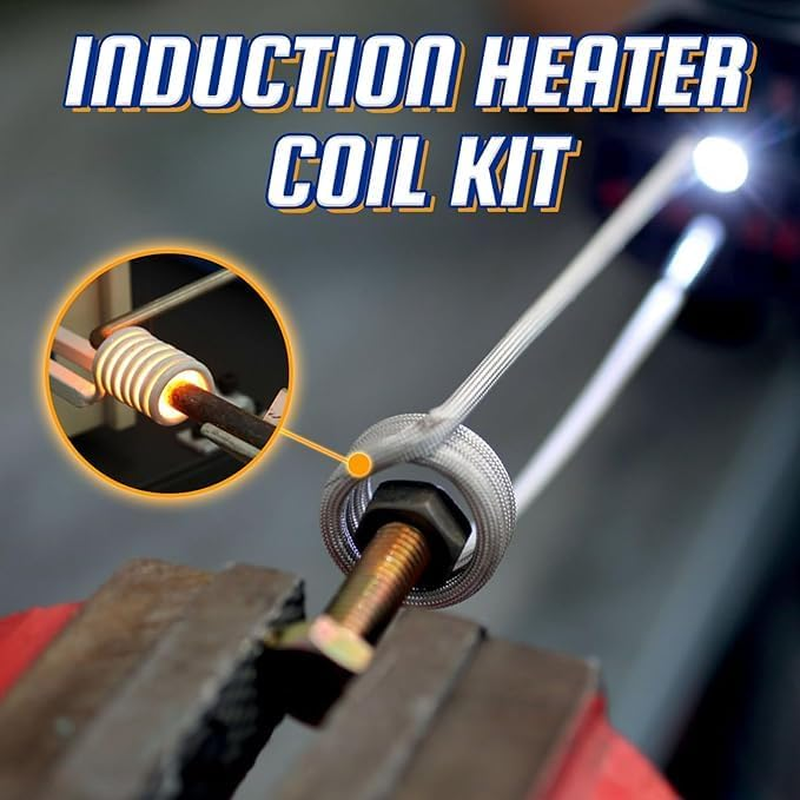 4PCS Induction Heater Coils Kit, 2.5Mm Brass Core Electric Heat Induction Coils, 1200℃ High Temperature for Rusty Nut & Bolt Removal, Gear Bearing Heat Processing, with Storage Box image number 6