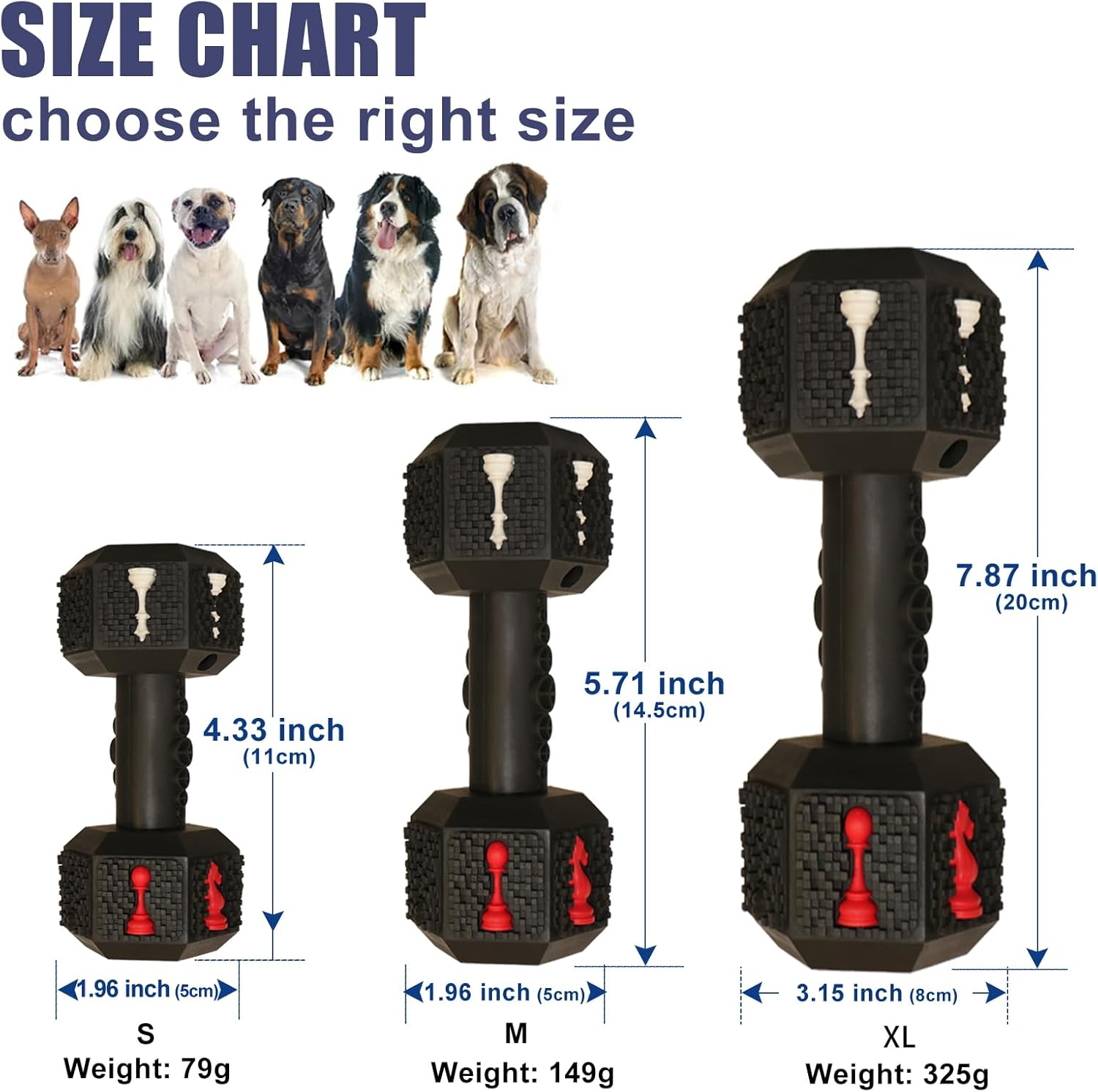 Hswaye Dog Chew Toys for Aggressive Chewers,Food Grade Non-Toxic Dental Pet Toy,Tough Durable Indestructible Dog Toys for Medium Large Dogs.Black. - Medium 6.3In Black image number 7