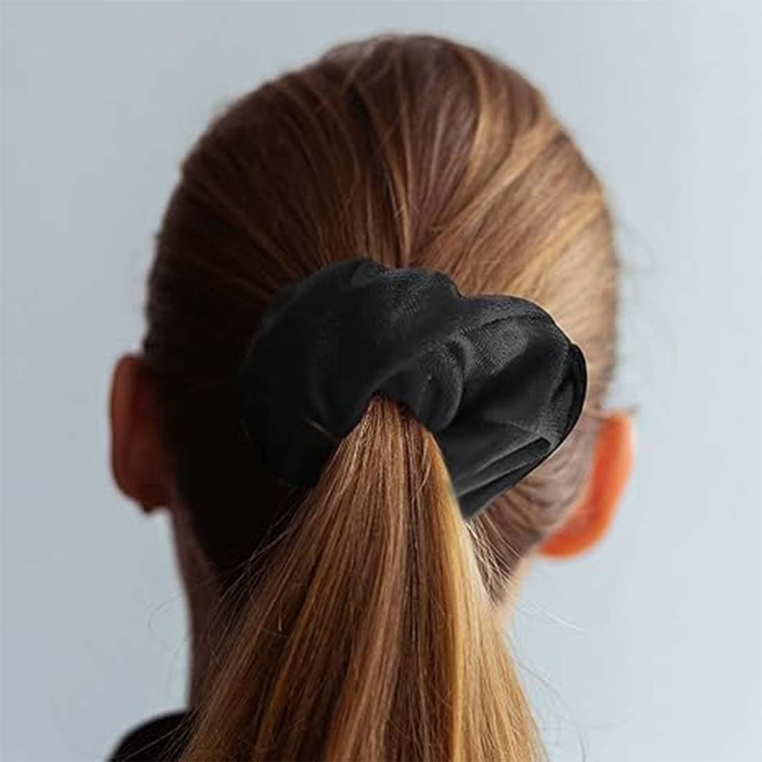 LAKJUOZ Pack of 3 Hair Bobbles Black Hair Thick Scrunchies Hair Band Elastic Women'S Soft Scrunchies Large Velvet Hair Scrunchies with Zip Stylish Women Elastic Hair Headband for Afro Curly image number 4