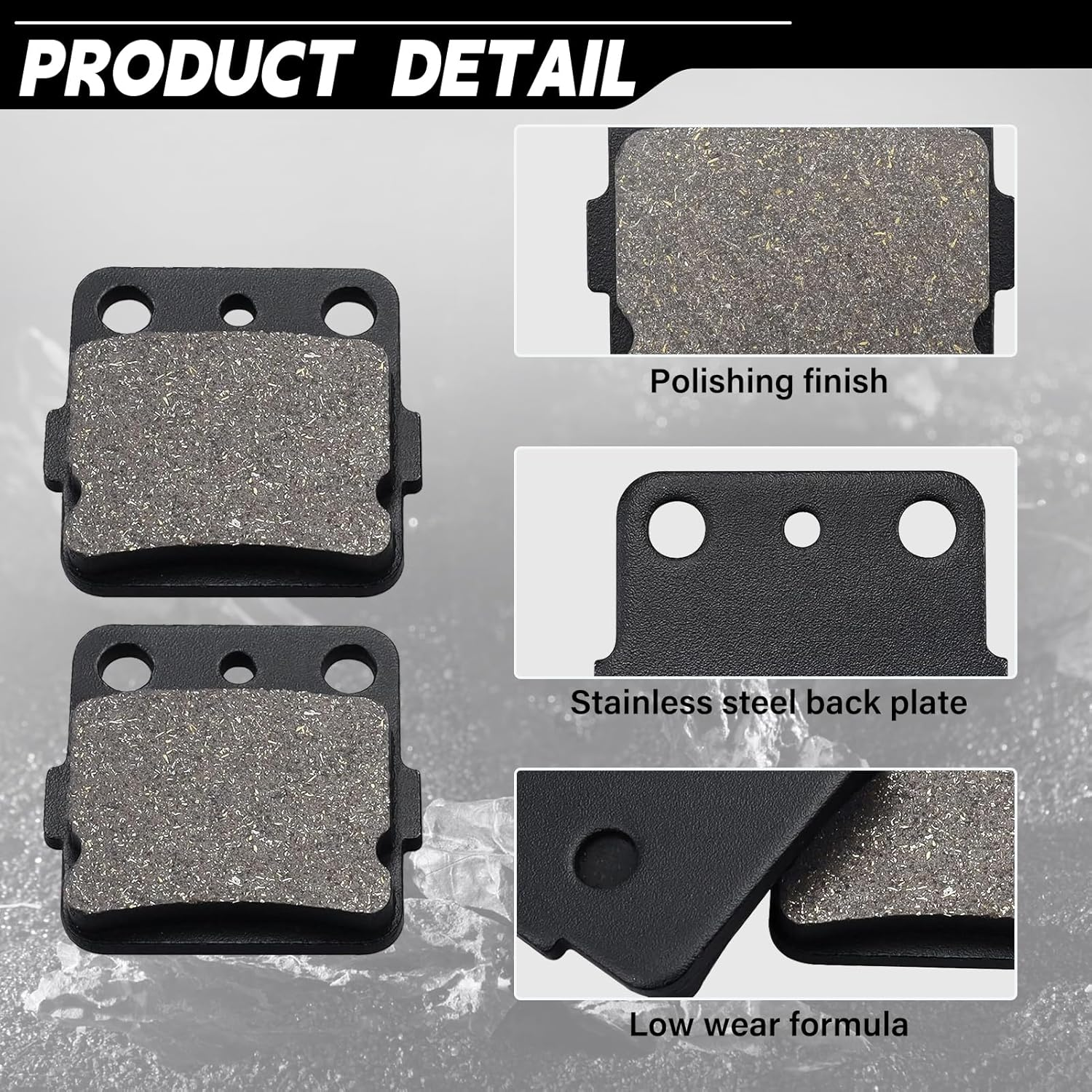 Brake Pads Front and Rear for Honda TRX420 Fourtrax Rancher, TRX400 Fourtrax, TRX400 Sportrax ATV, TRX400EX Fourtra, TRX400EX Sportrax, TRX300EX Fourtrax, ATC200X ATC250R image number 3