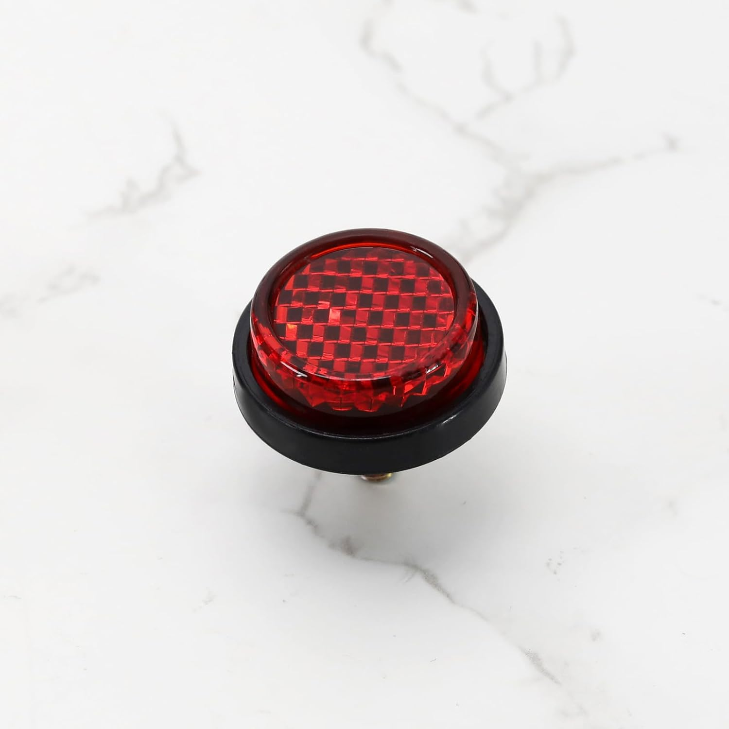 Ecsing 6PCS Red Motorcycle Mini License Plate Reflector M5 Screw Mount round Warning Reflector Tag Bolt for Motorcycle Bicycle Car Tractor Truck Boat image number 4