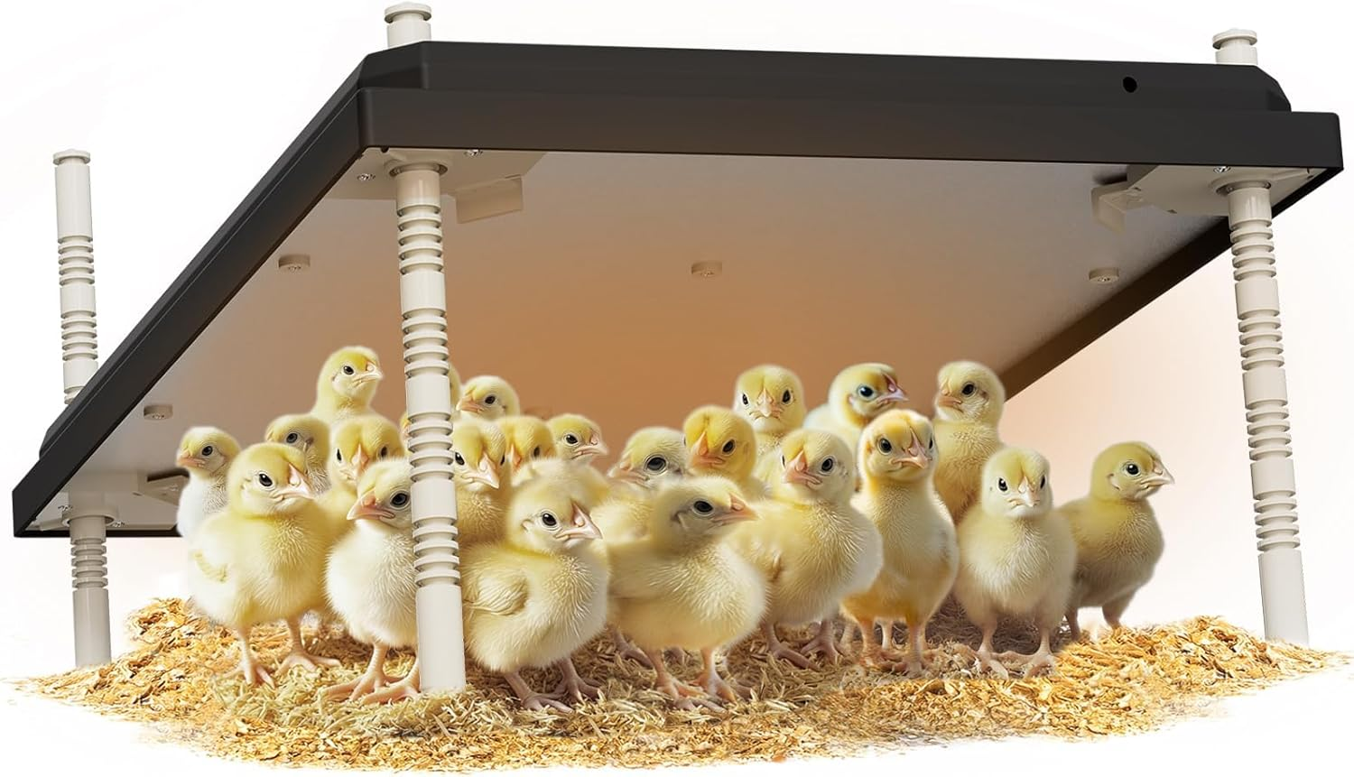 Brooder Heater for Chicks, Chicks Heating Plate with Adjustable Height and Angle 15W Chicken Brooder Warm like Mother Hen (Orange, 30CM)