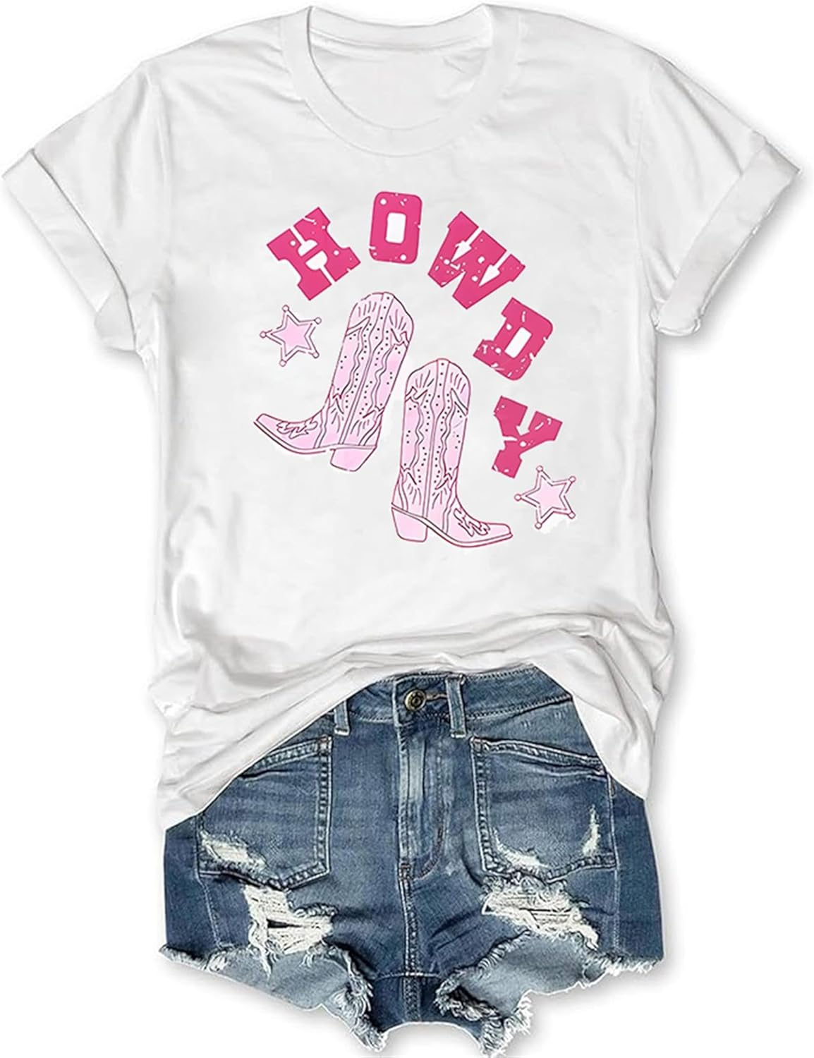 Western Cowgirl Cowboy Howdy Boots T-Shirt for Women Party