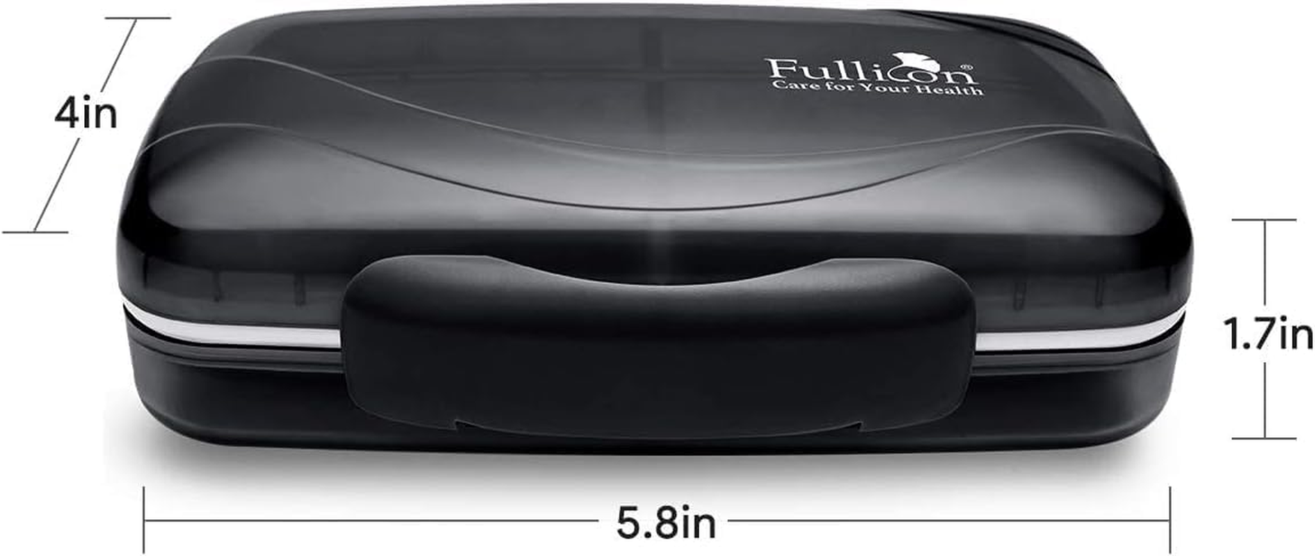 Travel Pill Organizer Large Portable Medication Organizer, Fullicon Oversize 8 Compartment Pill Box, Vitamin Travel Case Pill Holder - Airtight & Moistureproof (Black) - Grey image number 6