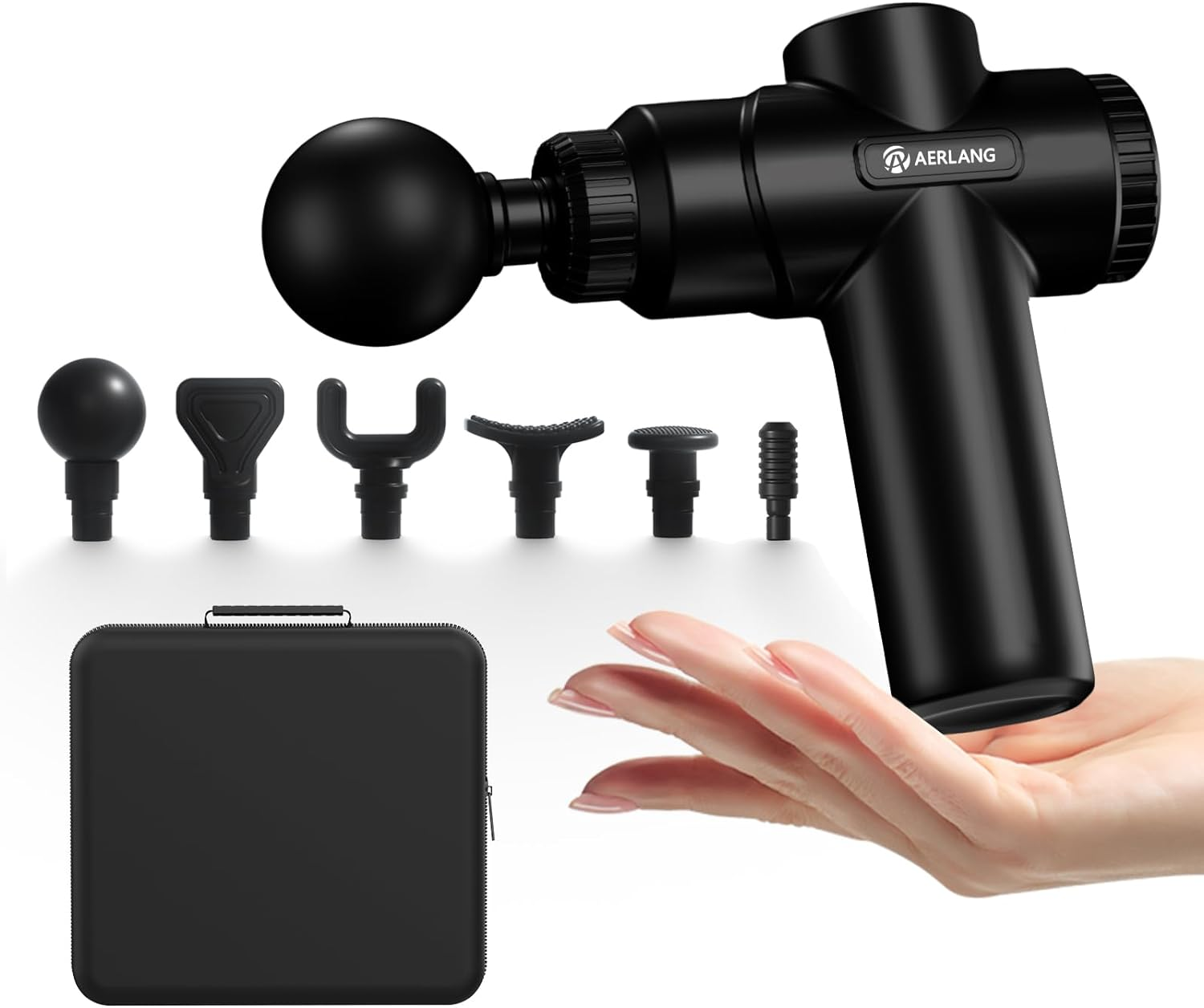 AERLANG Massage Gun, Massage Gun Deep Tissue, with 10 Speed Levels, Type-C Charging, Portable Handheld Muscle Massager, Home and Office Use, Ideal Gifts for Men image number 5