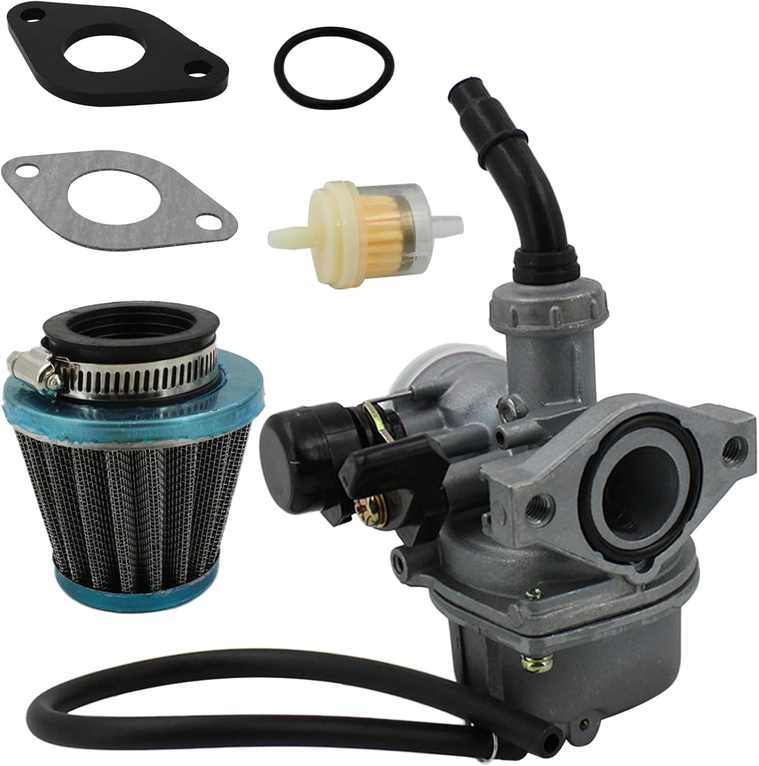 PZ19 Carburetor with Fuel Filter Air Filter Kit Replacement for 50Cc 70Cc 90Cc 110Cc 125Cc ATV Dirt Bike Go Kart image number 1