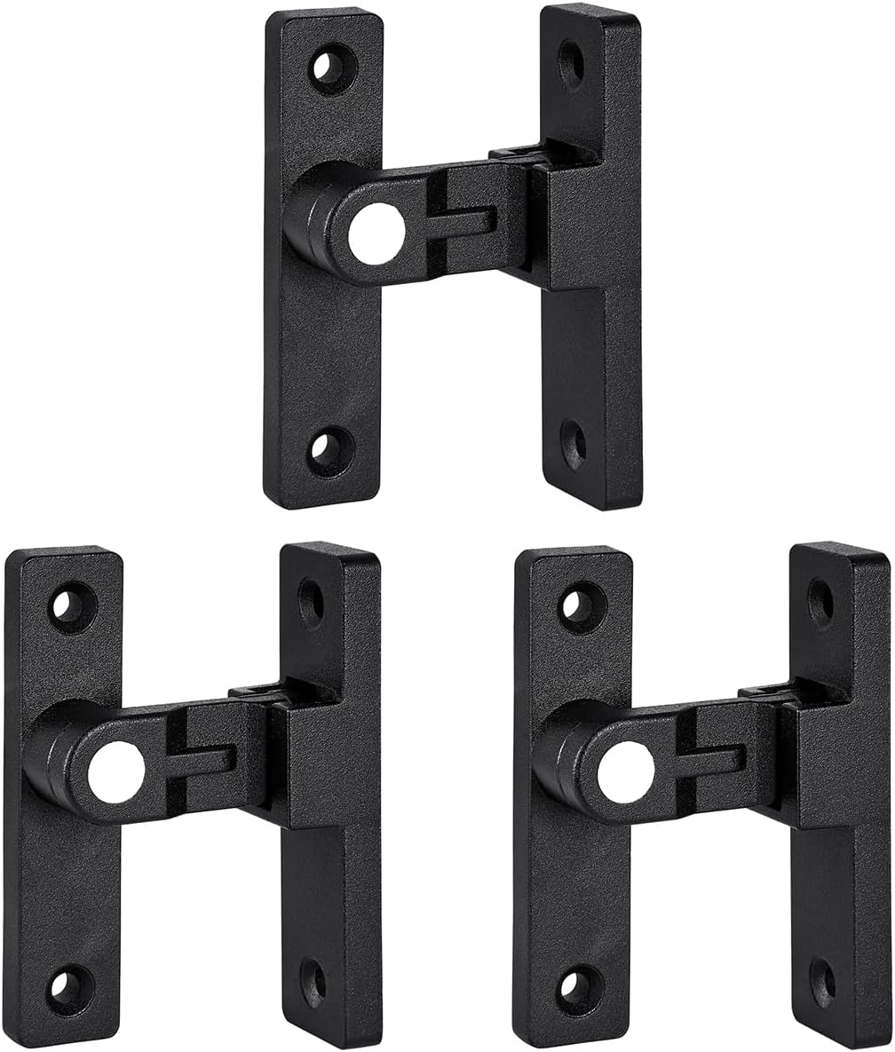 Wocoe 90 Degree Barn Door Latches,Zinc Alloy Right Angle Gate Latches,Door Security Sliding Door Latch Lock Fo Cabinets Bathroom Barn Door Garden Window Garage Door (Matte Black (Luminous)) image number 6