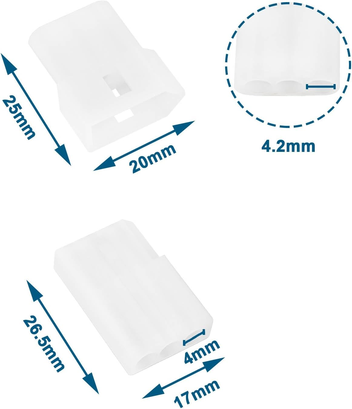 Emagtech 2Set 3-Pin Connector Set Male and Female Suitable for Indicator Switch or Tail Light Compatible with KTM EXC LC4 Compatible with Husaberg image number 4