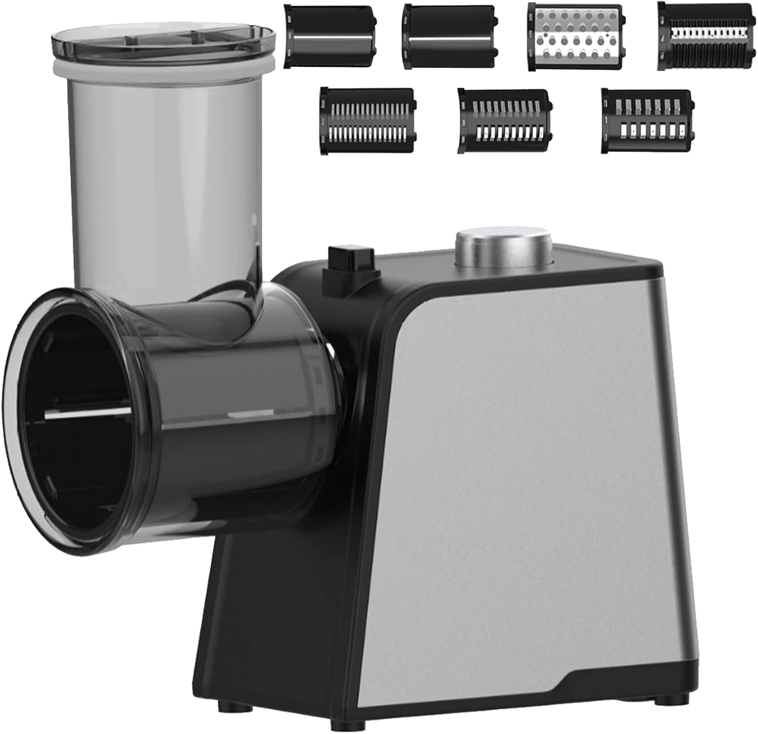 400W Cheese Grater, Electric Vegetables Dicer with One-Touch Control 7 Blades for Potato, Nuts, Kitchen Chopper Vegetable Cutter with Non-Slip Suction Base image number 6