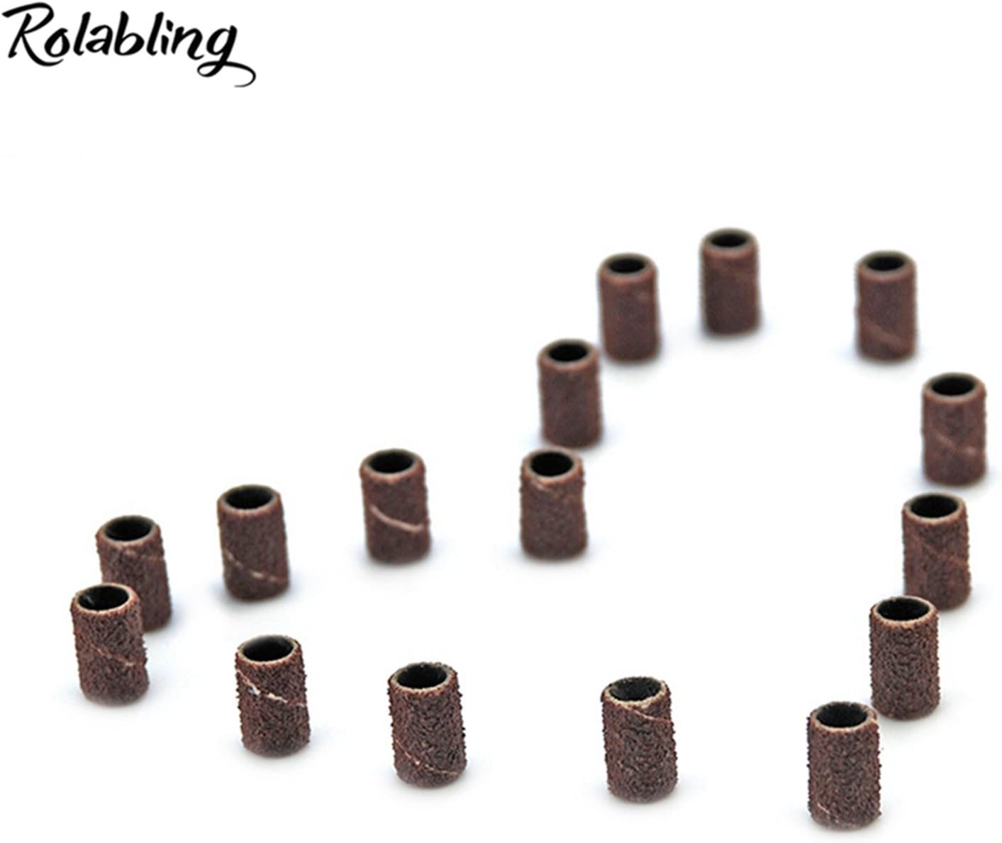 Rolabling 150 PCS Nail Sanding Bands 80" 120" 180" Grits File for Electric Nail Drill Manicure Tools (Set) image number 1