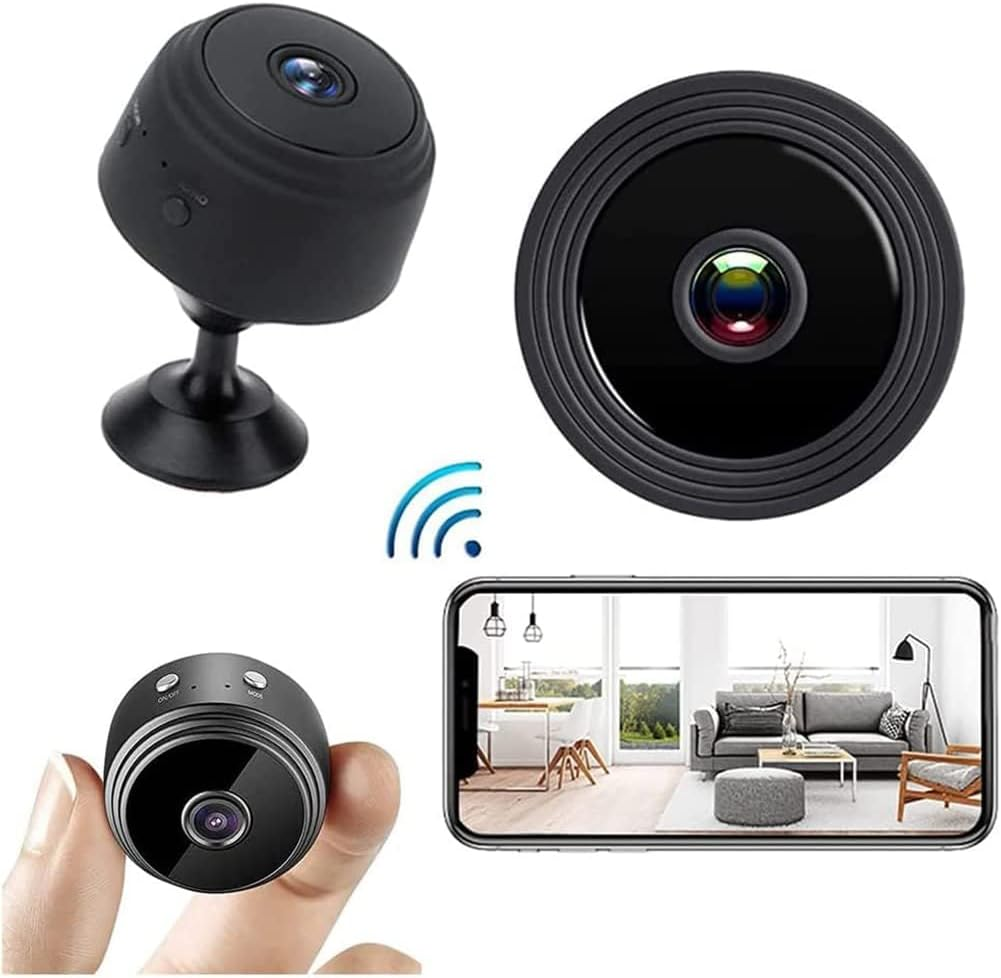 Magnetic Mini Camera, Mini Camera Wireless, the Secret Smart Miniwireless Cameras, with Night Vision, 1080P HD Hidden Cameras with Audio Indoor/Outdoors Wireless (Black,5Pcs) image number 5