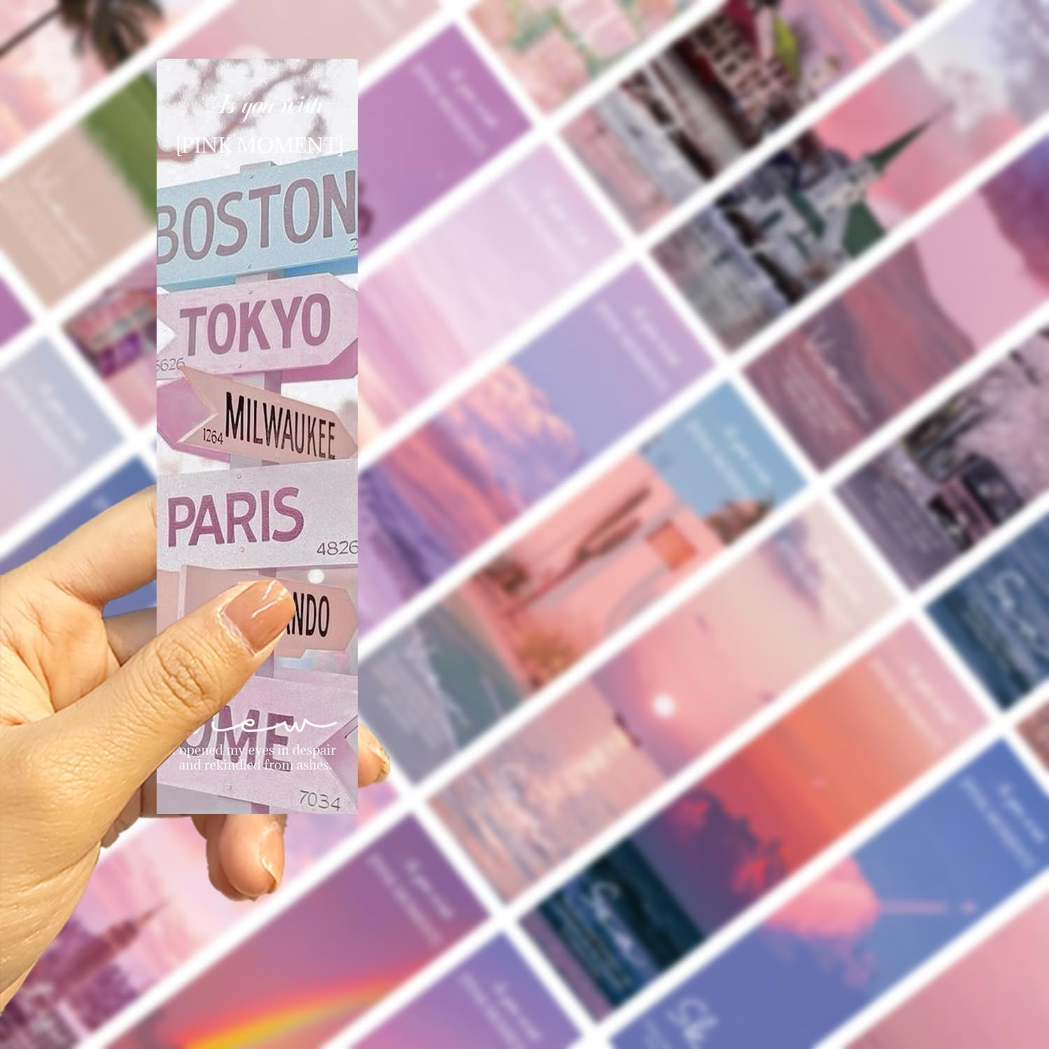 Palumma 30 Pcs Paper Bookmarks 30 Different Styles, Read Cute Book Marks Fashion Style Book Accessories, Natural Style Bookmarks for Book Lovers, Women (Pink) image number 5