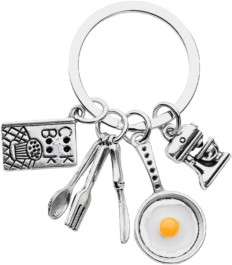 Chef Keychain Accessories Food Cooking Gifts for Women Men Chef Birthday Gifts for Mom Dad Cook Lover Gifts Keychain for Bag Accessories Charms for Handbags Car Key Chain for Backpacks Bake Keychains image number 3