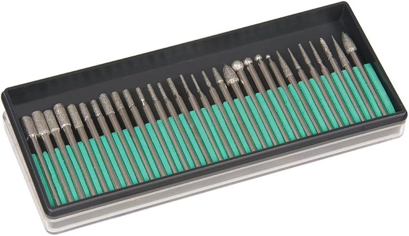 Silverline 722878 Diamond Grinding Points for Rotary Tools, 30-Piece Set Shank: 3.17 Mm