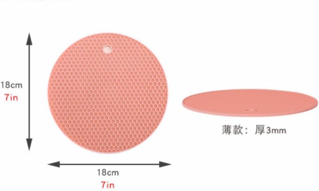 Trivets for Hot Dishes, 4 Pack Hot Pads for Kitchen, Silicone Trivets for Hot Pots and Pans, Multi-Purpose Silicone Pot Holder, Heat Resistant Mat Potholders Round image number 4