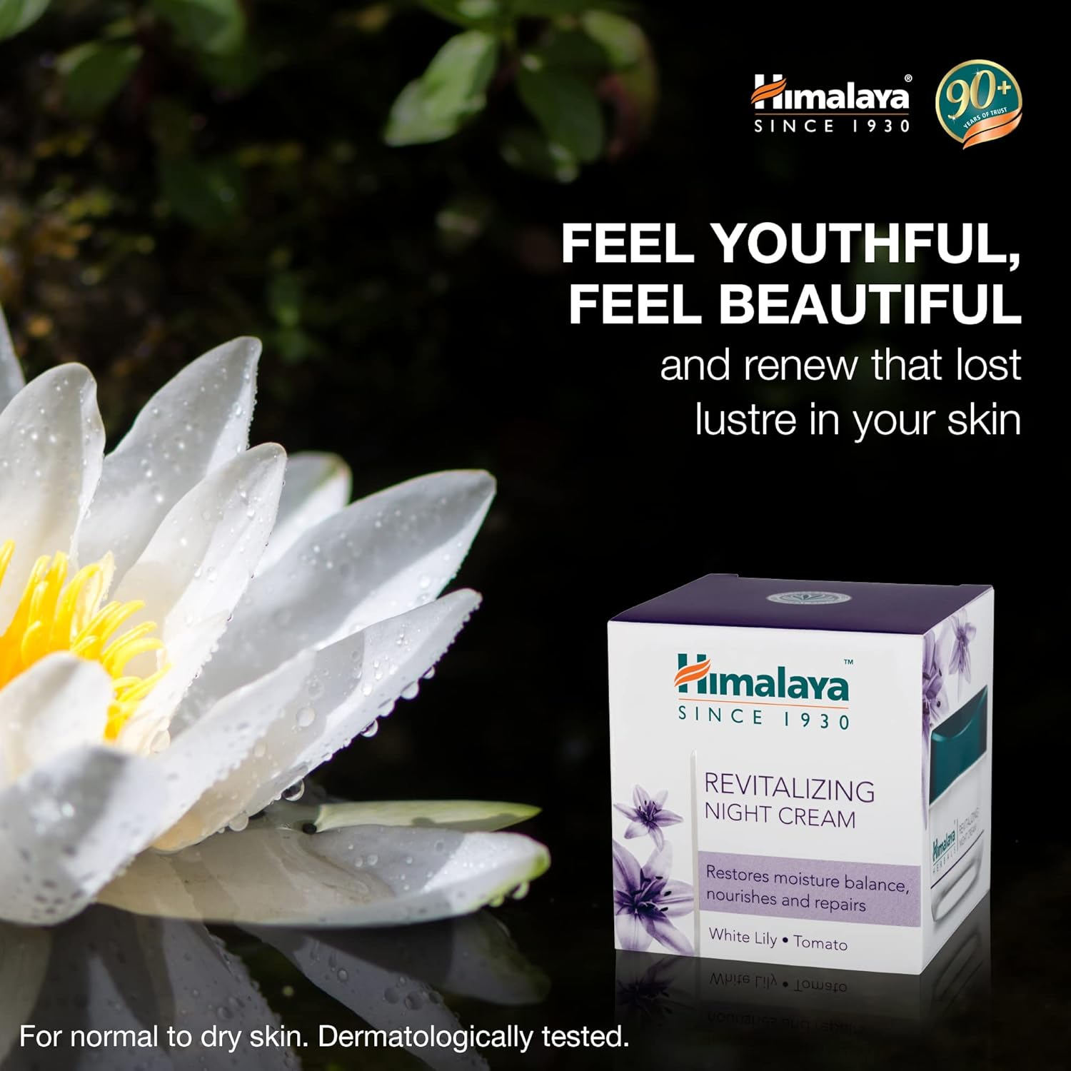 Himalaya Herbals Revitalizing Night Cream to Boosts Skin Oxygen, Removes Dullness, Dark Spots, Uneven Skin Tone, Replenishes Skin Moisture Overnight, Non-Oily Face Cream 50 G image number 4