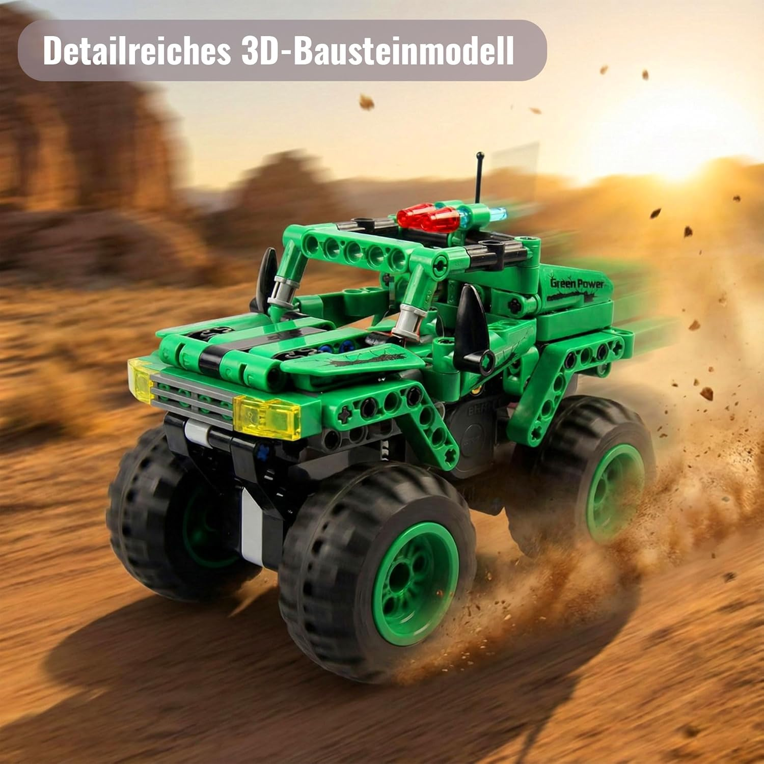 SUV Jeep Car CADA Building Block Set with Pull Back Function, Vehicle Plug-In Kit DIY Pull-Back Toy, Off-Road Vehicle Model Kit Made of Clamping Blocks, Pickup Technology Kit for Children and Adults image number 6