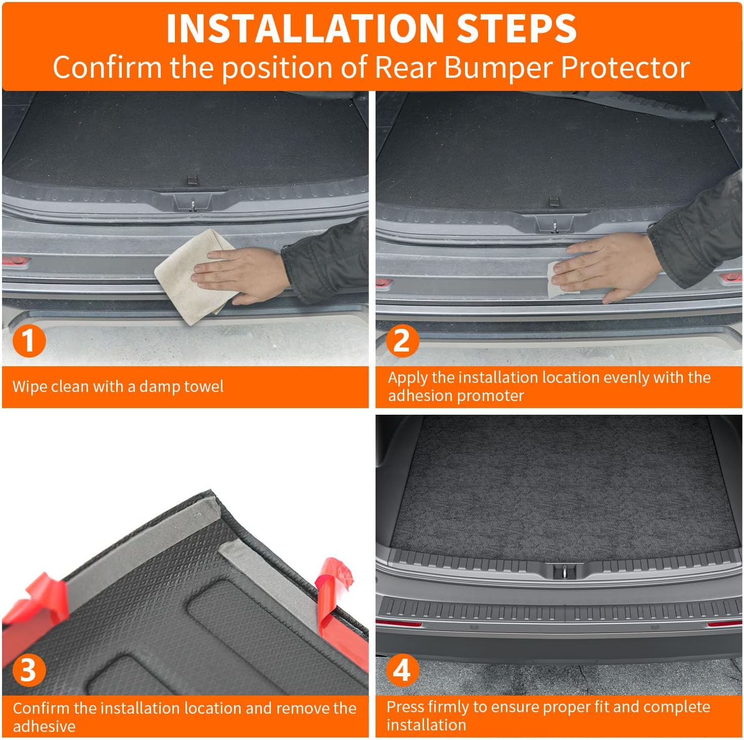 Powoq 2PCS Rear Bumper Protector Compatible with 2019-2024 Toyota RAV4 Trunk Sill Cover Protector Replacement for 2019-2024 Toyota RAV4 Accessories image number 3