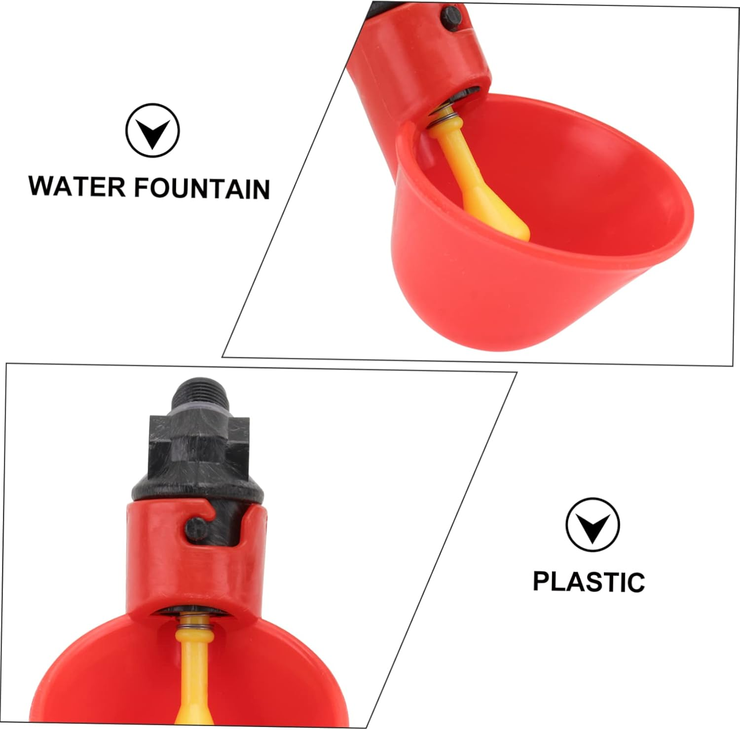 Happyyami 15Pcs Automatic Chicken Drinker Poultry Water Bowl Quail Pigeon Waterer Automatic Poultry Water Drinking Bowl image number 4