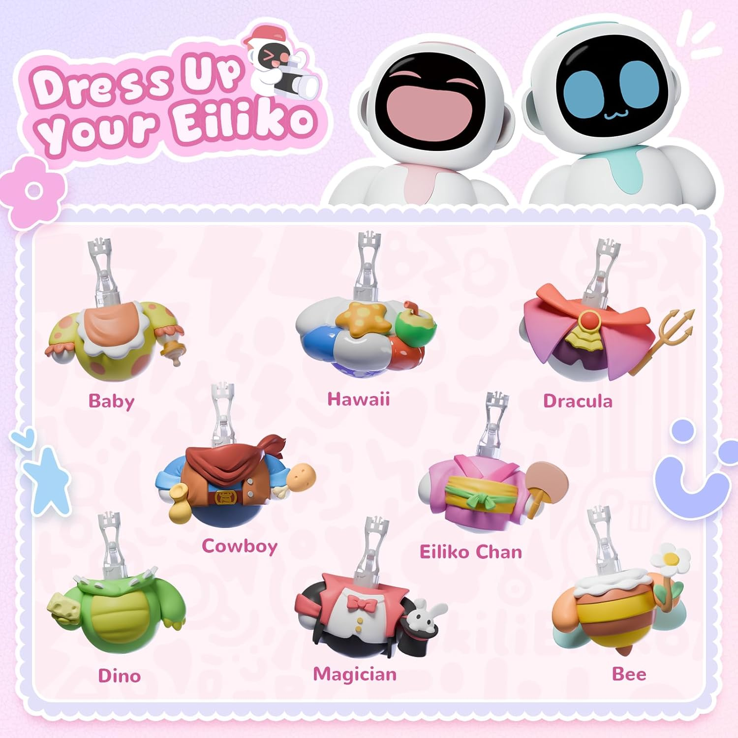 ENERGIZE LAB Eiliko Pink - Portable Eilik Robot with AI, Fun Electronic Pendant Toys, Gifts for Couples and Best Friends. image number 6