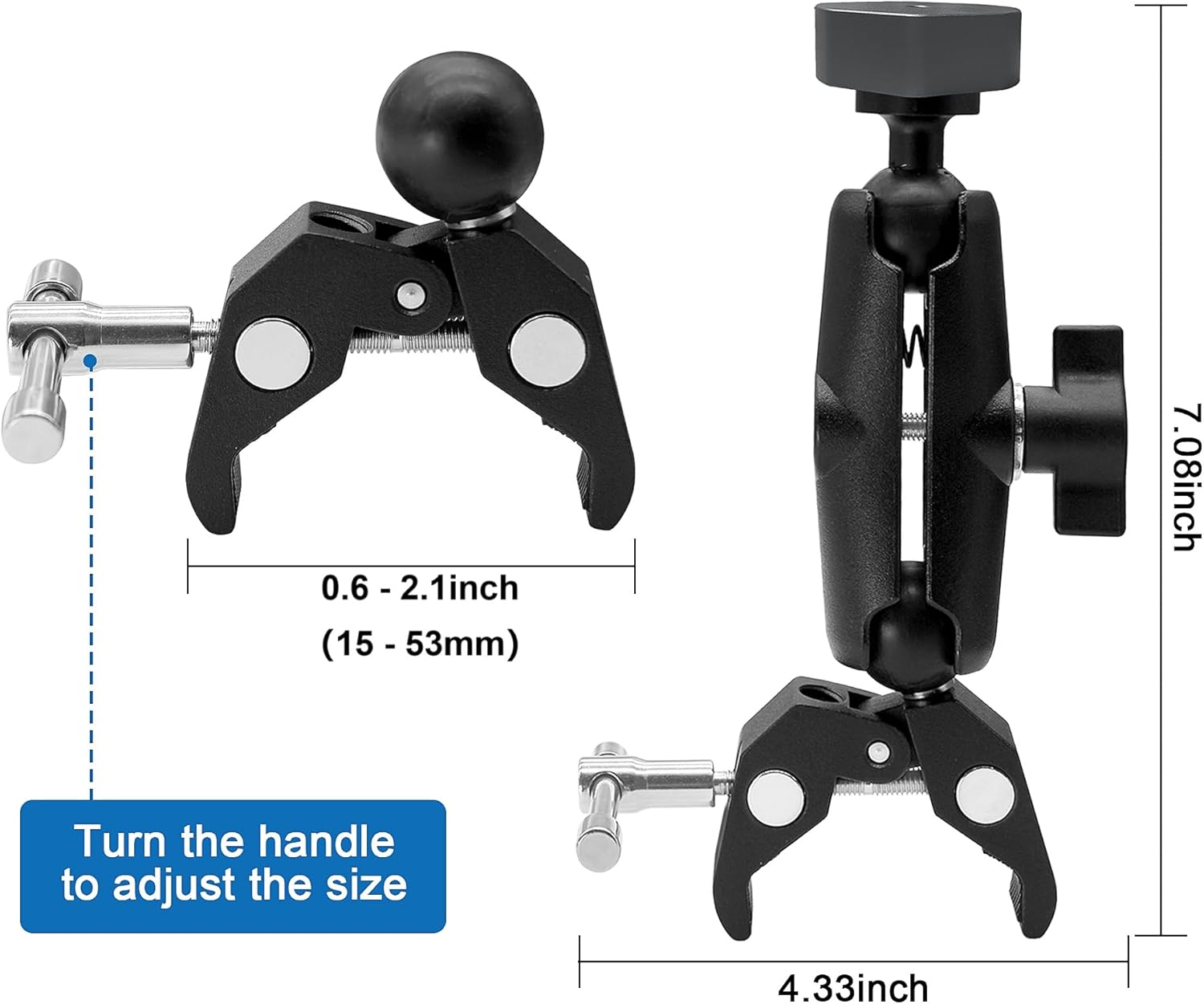 Starlink Mini Rv Ladder Clamp Mount, Starlink Mini Roof Rack Mount, Universally Adjustable Angle Clamp Add an Aluminum Alloy Adapter image number 3